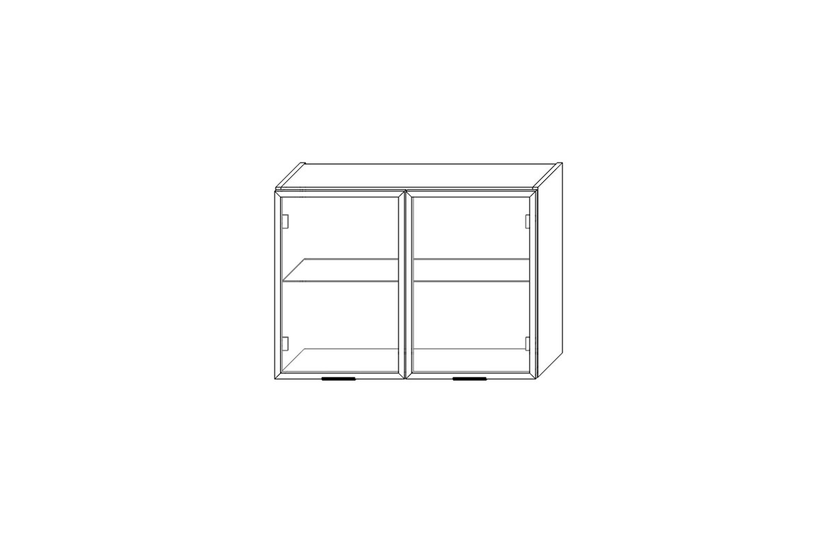 Závěsná prosklená skříňka Italia WW 8/58 - černý rám Italia WW 8/58 - Skříňka závěsná prosklená z ramka czarna