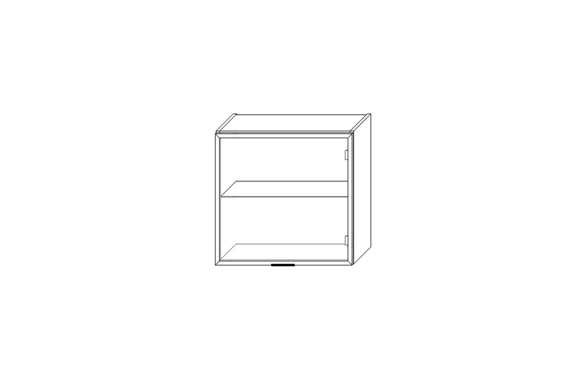 Závěsná prosklená jednodveřová skříňka Italia WW 6/58 - černý rám Italia WW 6/58 - Skříňka závěsná jednodveřová prosklená z ramka czarna