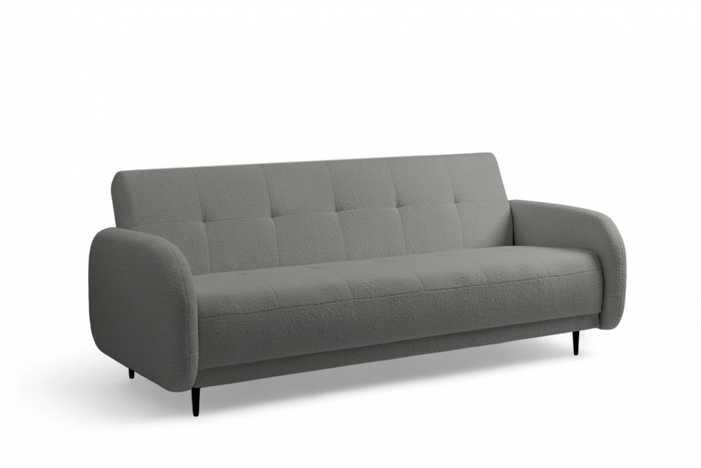 Rozkládací pohovka Linda - šedá Lambi 12 Pohovka Linda rozkladana pro obývacího pokoje - šedá boucle Lambi 12