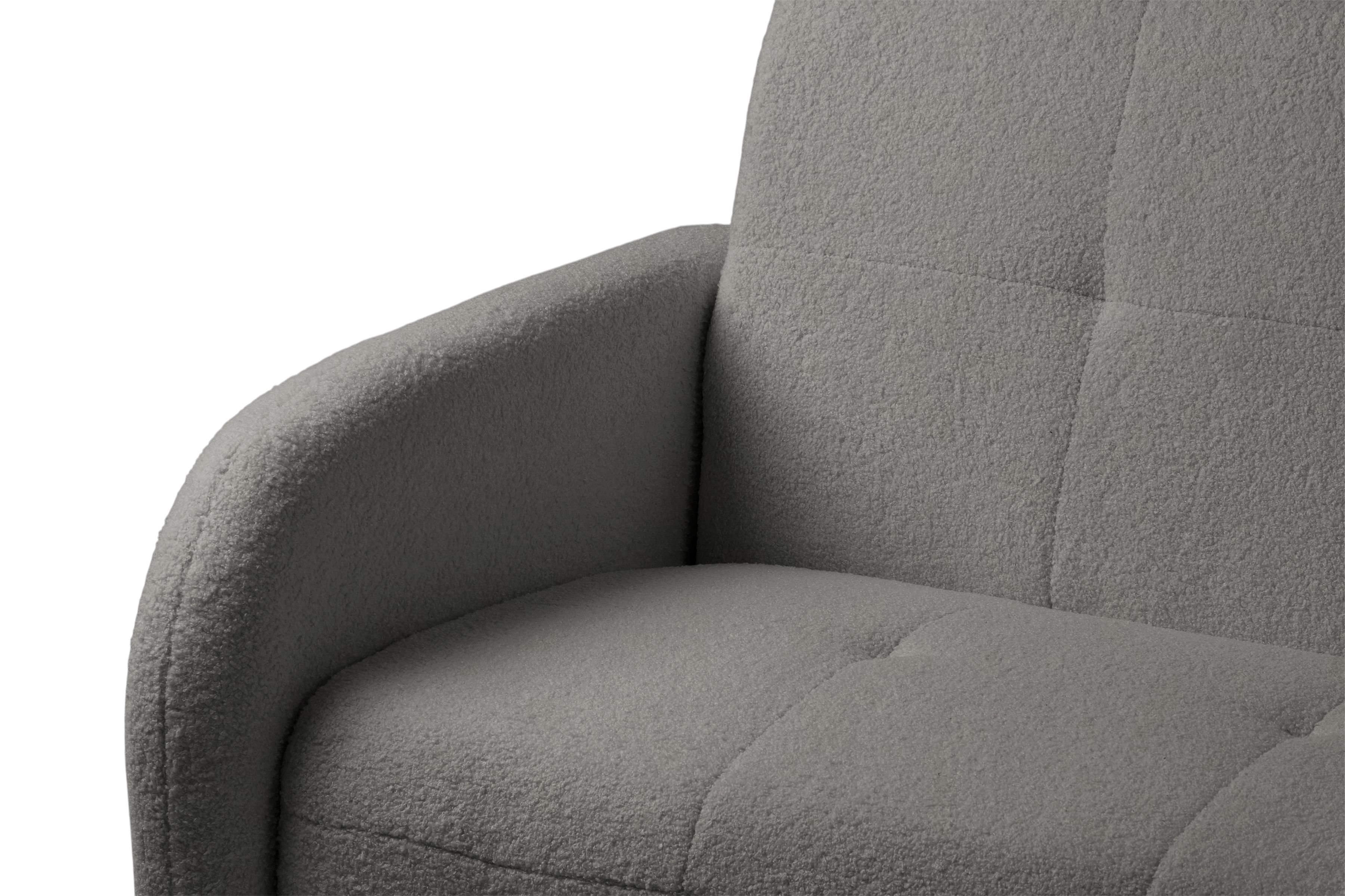 Rozkládací pohovka Linda - šedá Lambi 12 Pohovka Linda rozkladana pro obývacího pokoje - šedá boucle Lambi 12