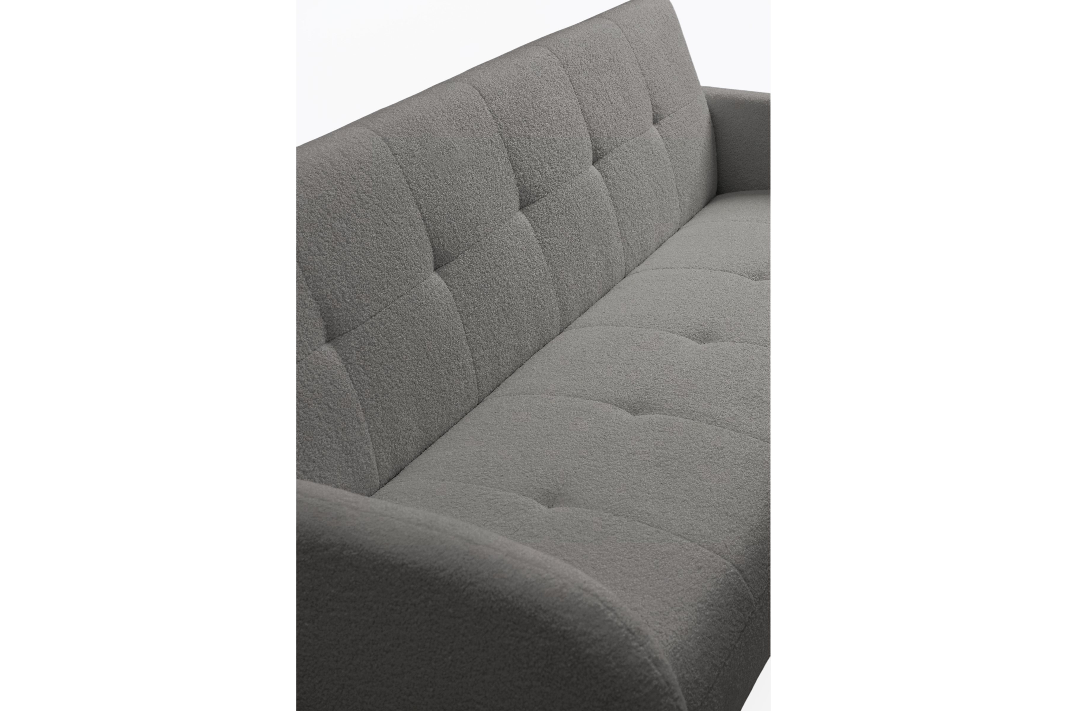 Rozkládací pohovka Linda - šedá Lambi 12 Pohovka Linda rozkladana pro obývacího pokoje - šedá boucle Lambi 12