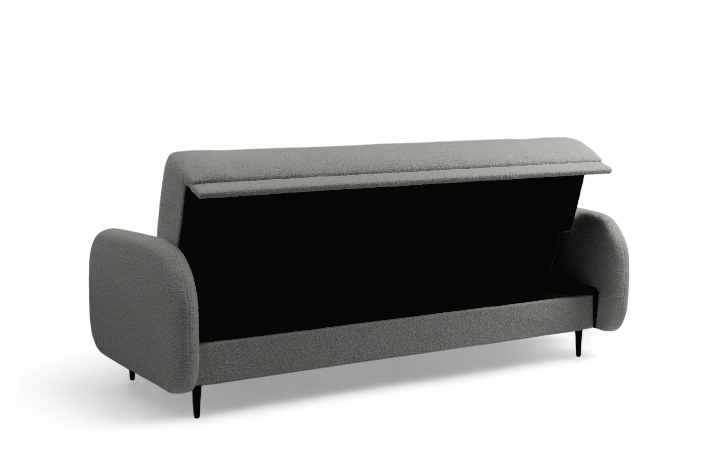 Rozkládací pohovka Linda - šedá Lambi 12 Pohovka Linda rozkladana pro obývacího pokoje - šedá boucle Lambi 12