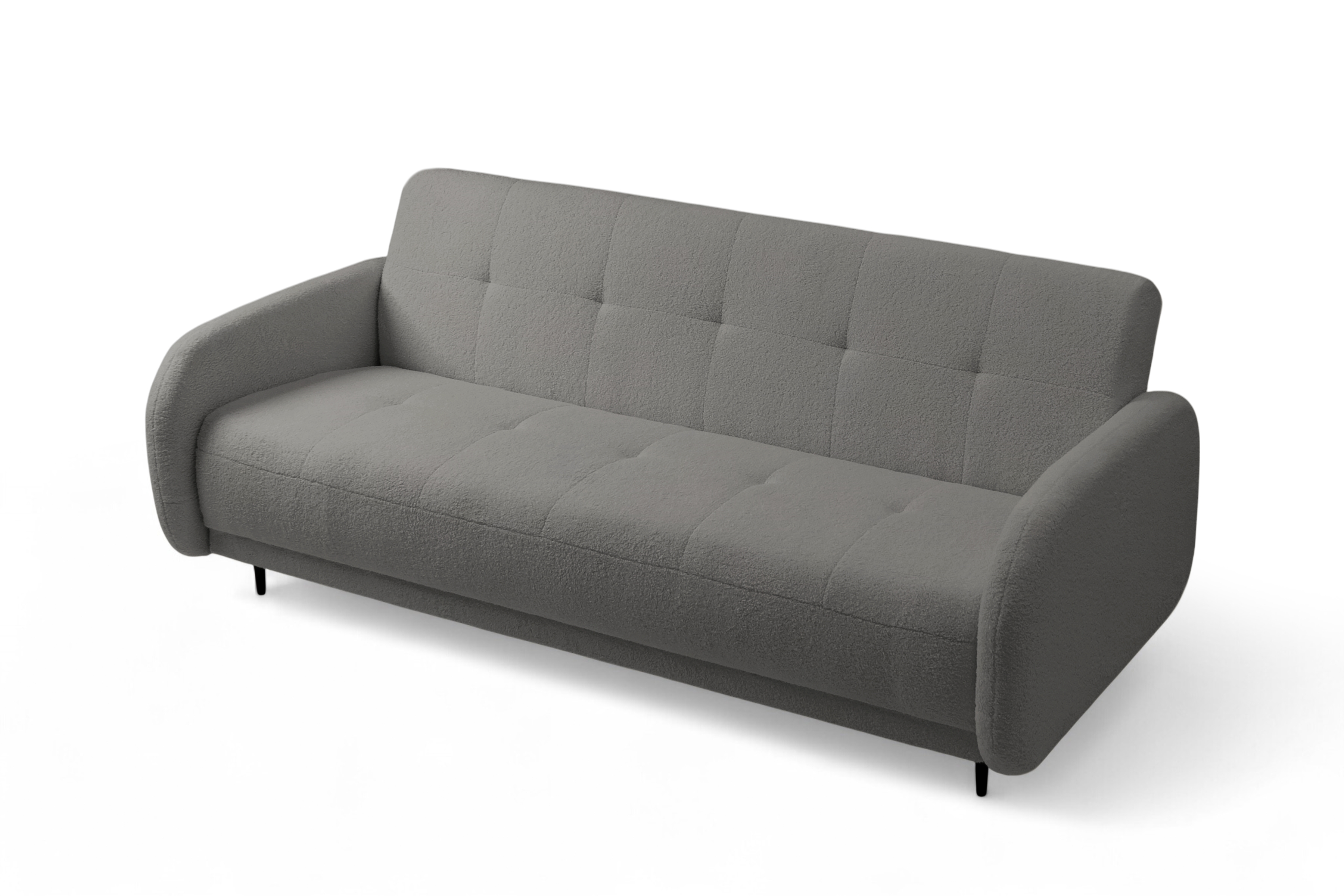 Rozkládací pohovka Linda - šedá Lambi 12 Pohovka Linda rozkladana pro obývacího pokoje - šedá boucle Lambi 12