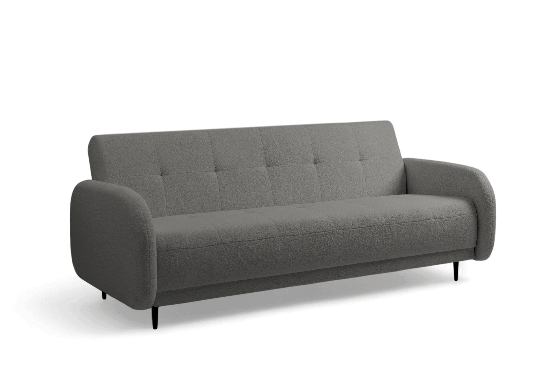 Rozkládací pohovka Linda - šedá Lambi 12 Pohovka Linda rozkladana pro obývacího pokoje - šedá boucle Lambi 12