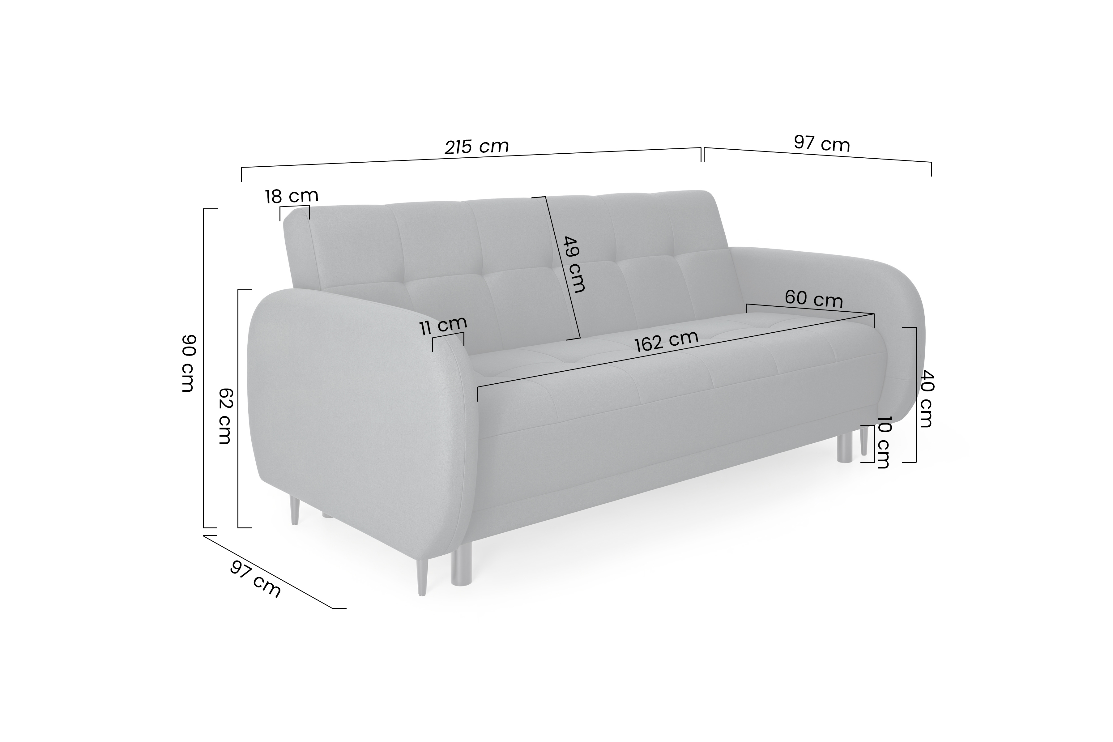 Rozkládací pohovka Linda - zelená Trinity 28 Pohovka Linda rozkladana pro obývacího pokoje - zelená welwet Trinity 28