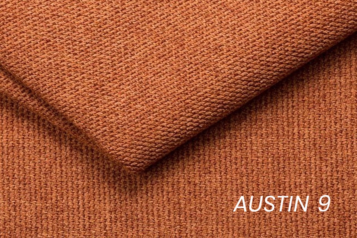 Rozkladacia pohovka do obývačky Walker - hrdzavá látka Austin 9 / tmavý palisander Pohovka rozkladana do obývacej izby Walker - ruda plecionka Austin 9 / tmavý palisander