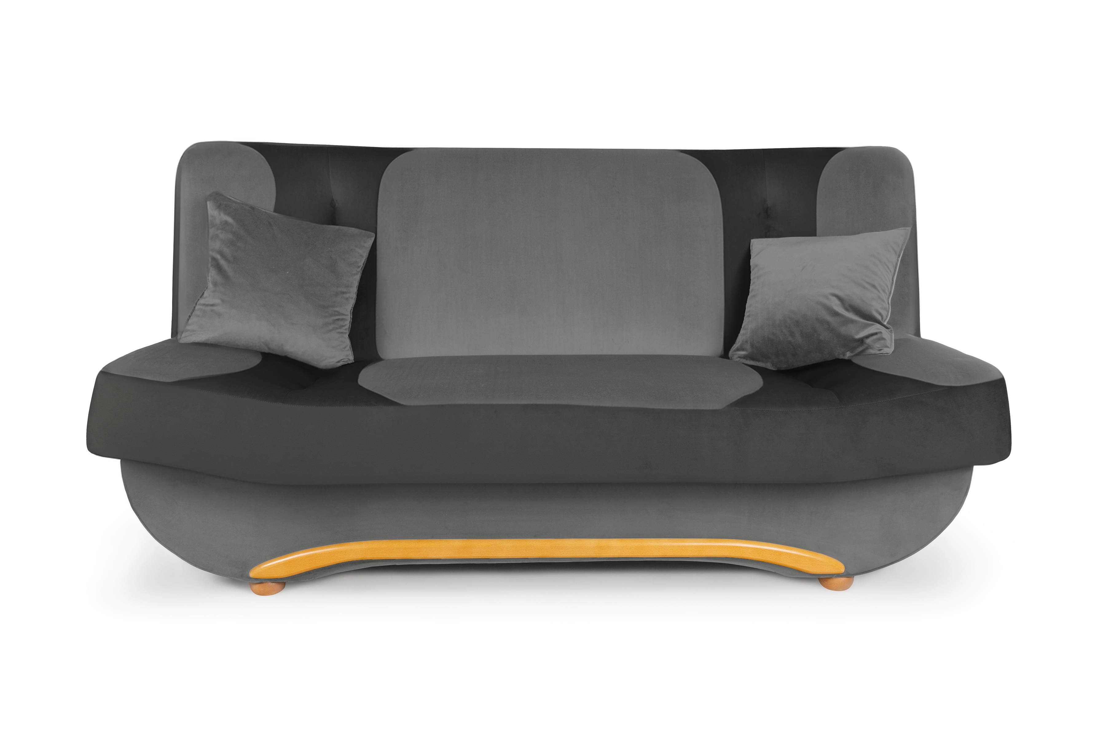 Rozkládací pohovka Dona - grafitovo-šedý samet Vellutto 19+16 / nožky olše Pohovka rozkladana Dona - grafitowo šedý samet Vellutto 19 + 16, Olše