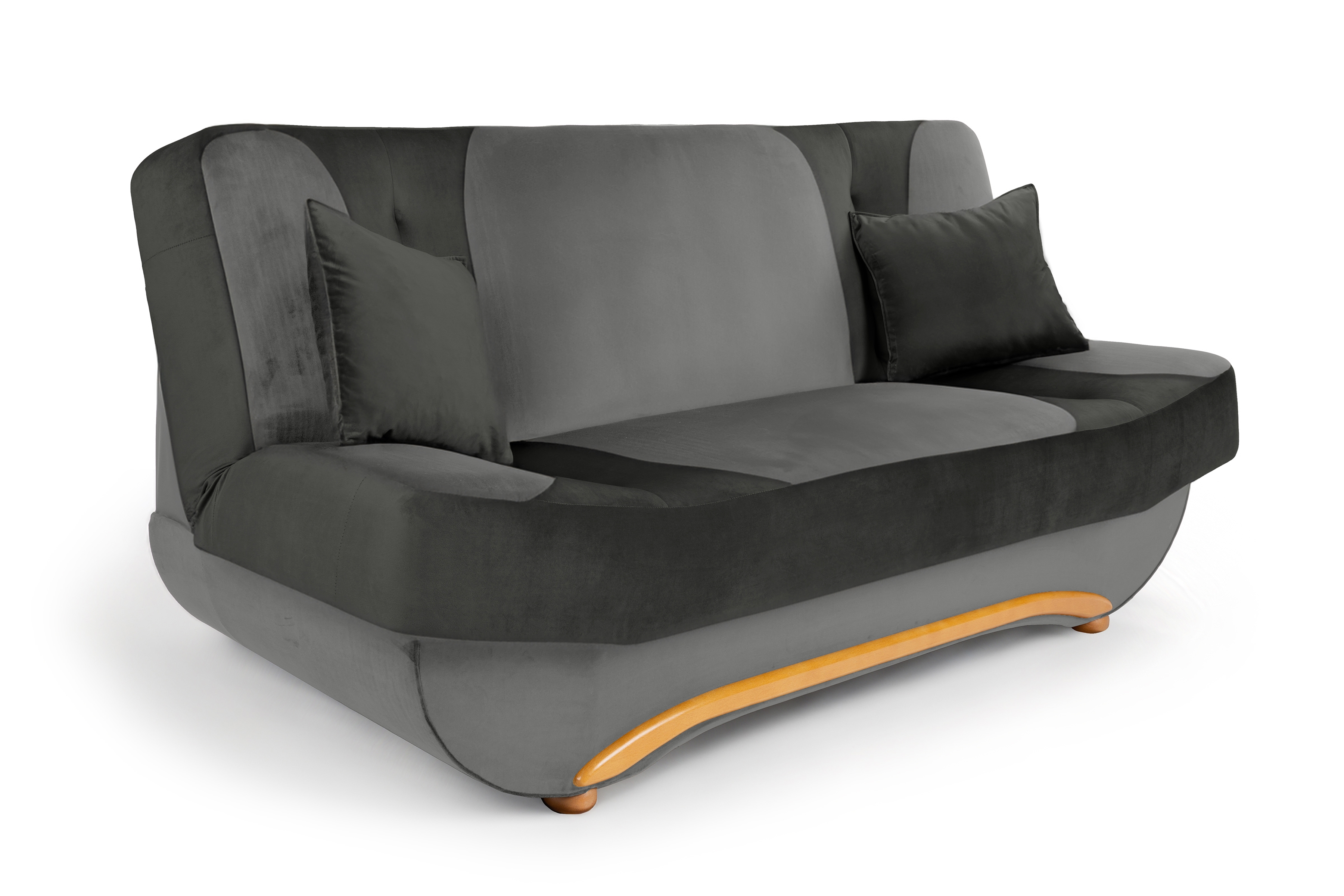 Rozkládací pohovka Dona - grafitovo-šedý samet Vellutto 19+16 / nožky olše Pohovka rozkladana Dona - grafitowo šedý samet Vellutto 19 + 16, Olše