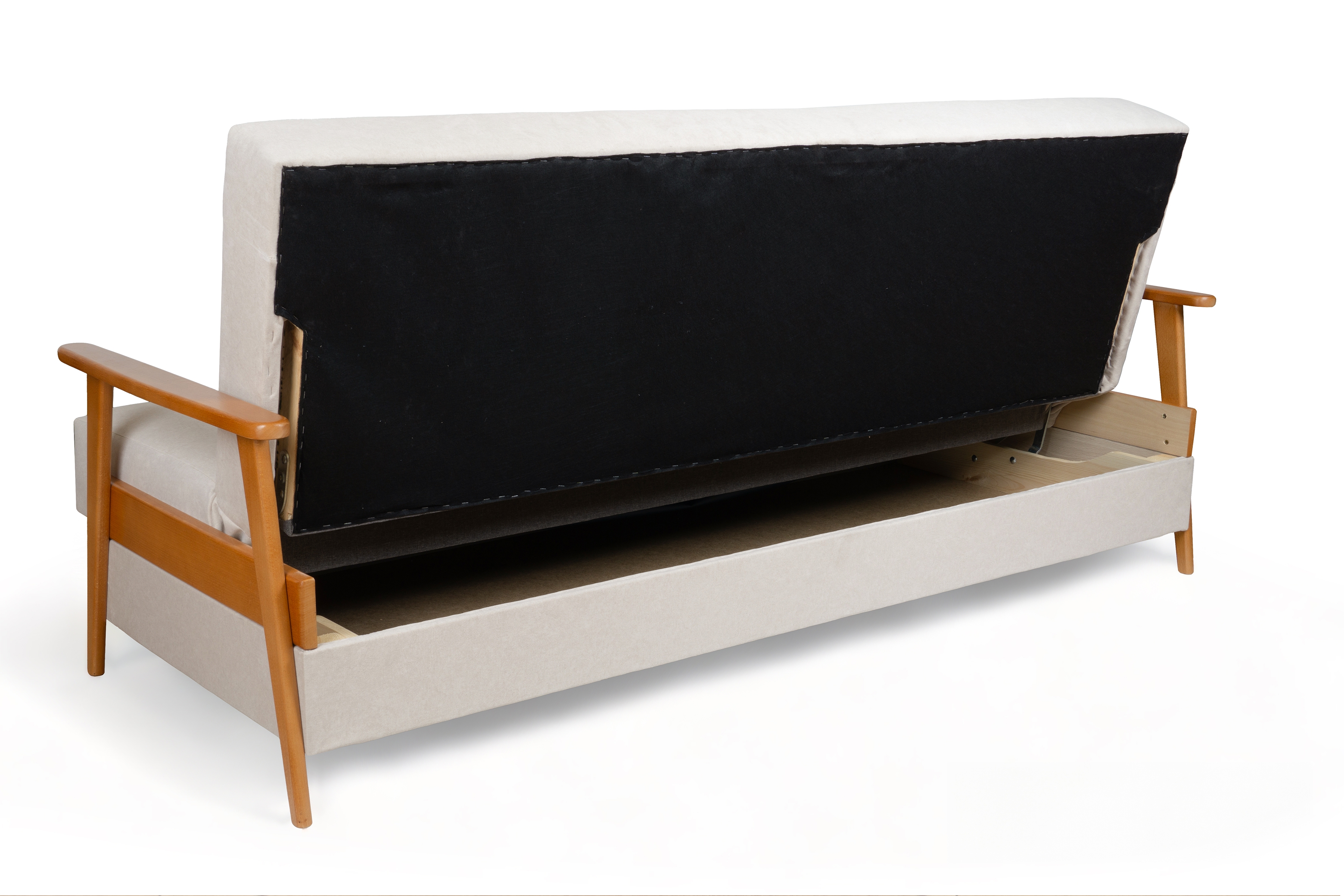 Rozkladacia trojpohovka PRL - béžový zamat Cloud 03 / jelša Pohovka rozkladana Klubowa PRL - béžový welwet ľahkočistiaci Cloud 03 / Boky Jelša