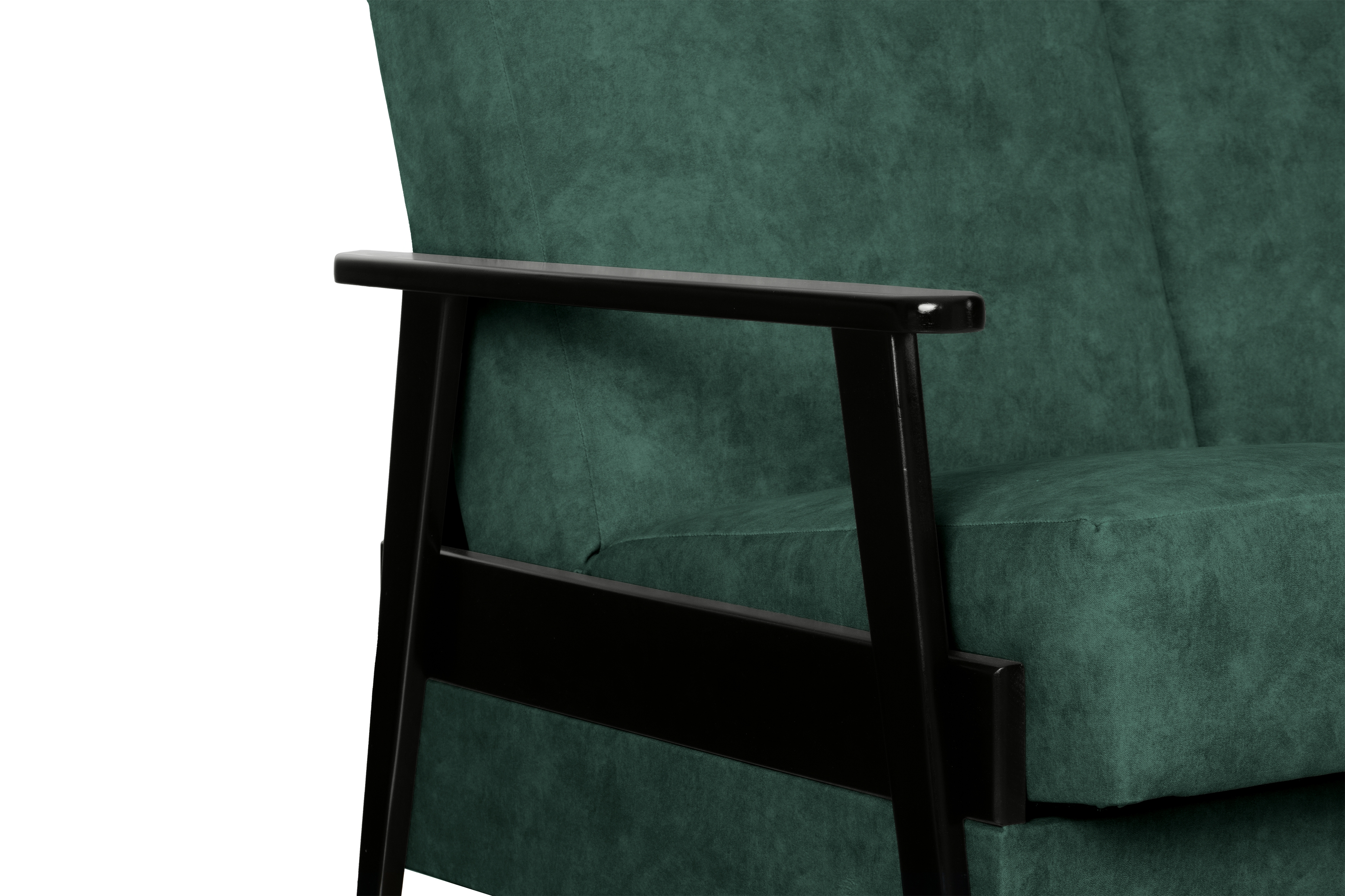 Rozkladacia trojpohovka PRL - zelený zamat Zetta 298 / čierna Pohovka rozkladana Klubowa PRL - šedý welwet ľahkočistiaci Zetta 303 / Boky čierny 