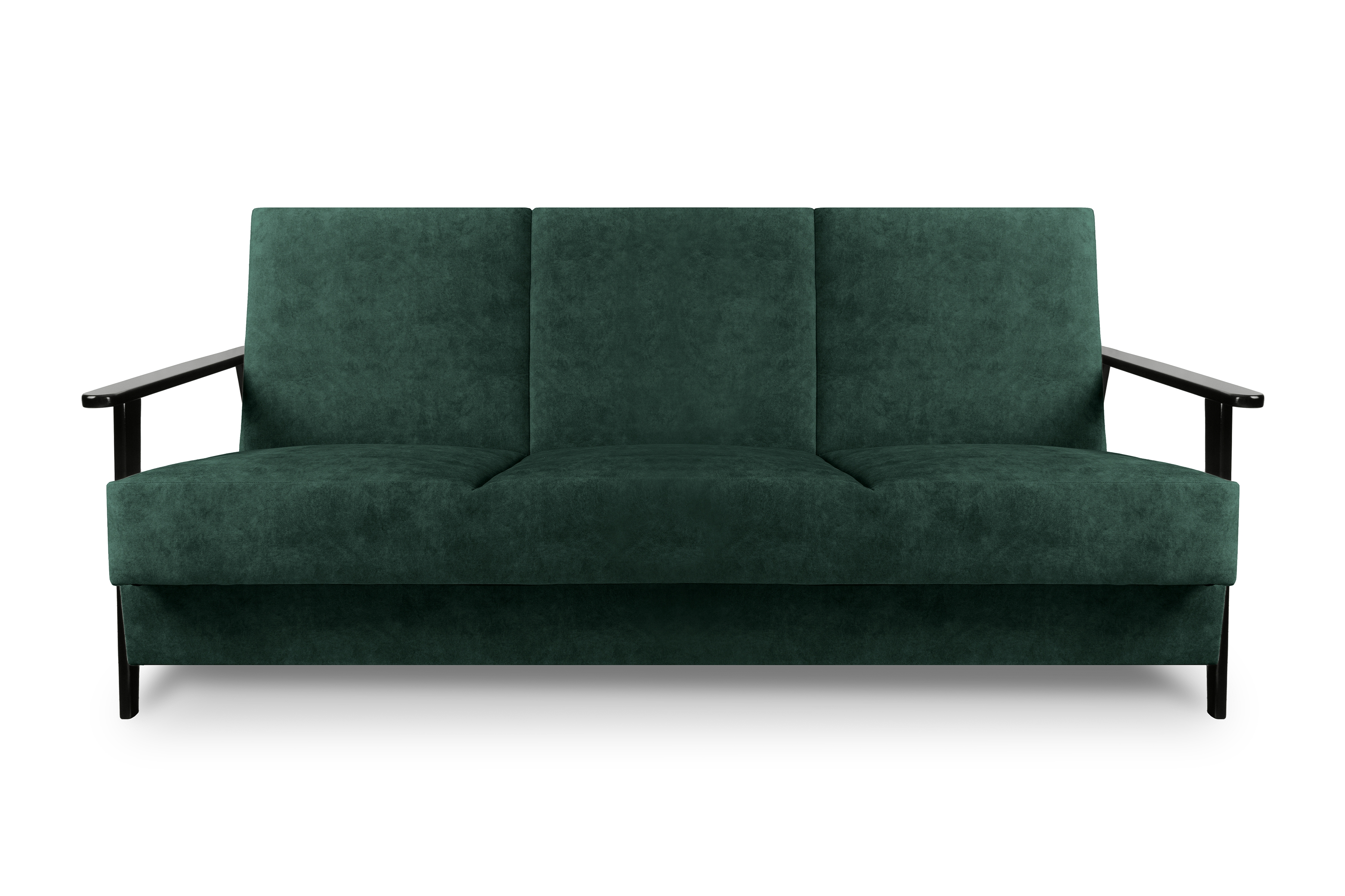 Rozkladacia trojpohovka PRL - zelený zamat Zetta 298 / čierna Pohovka rozkladana Klubowa PRL - šedý welwet ľahkočistiaci Zetta 303 / Boky čierny 