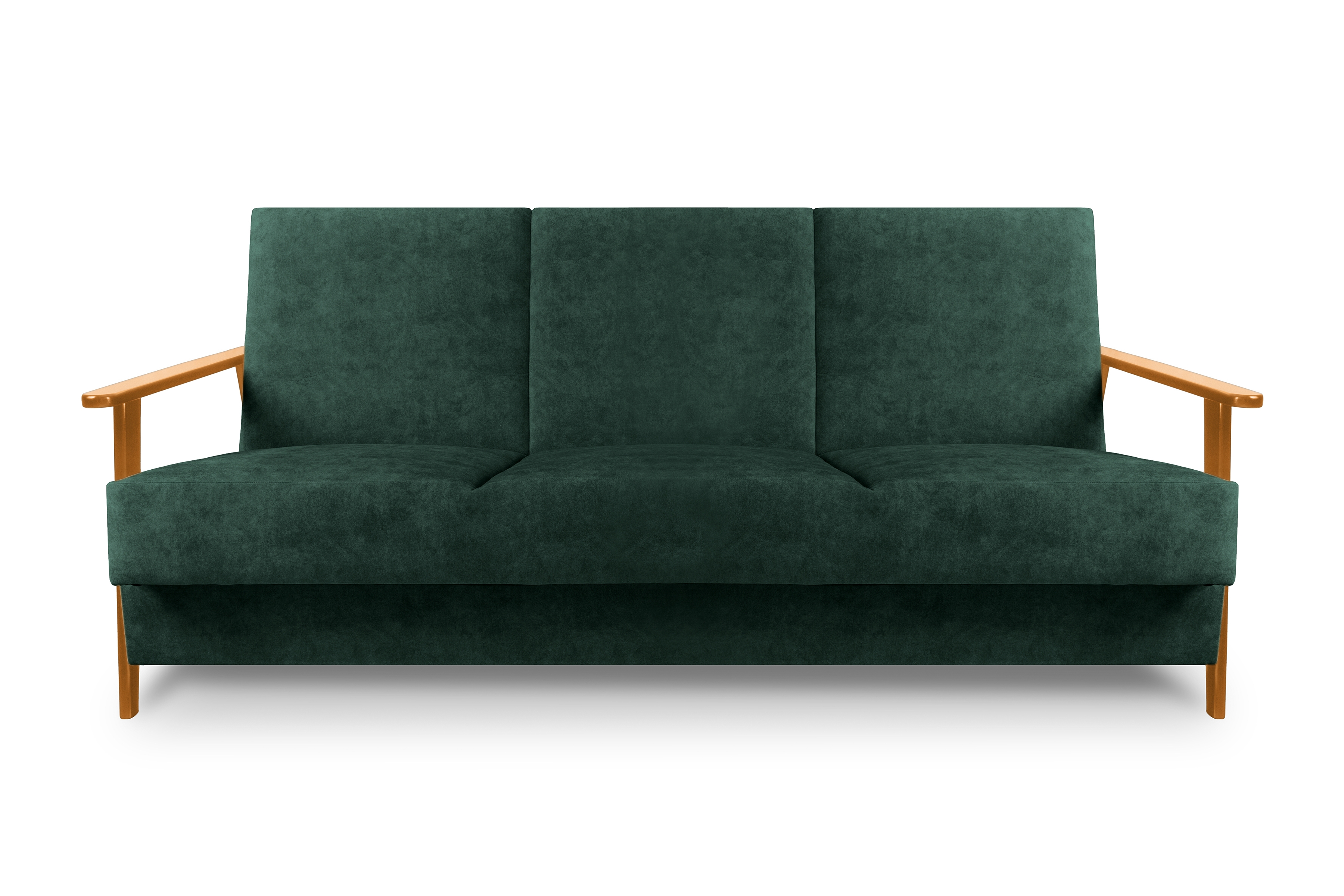 Rozkladacia trojpohovka PRL - zelený zamat Zetta 298 / jelša Pohovka rozkladana Klubowa PRL - Zelený welwet ľahkočistiaci Zetta 298 / Boky Jelša