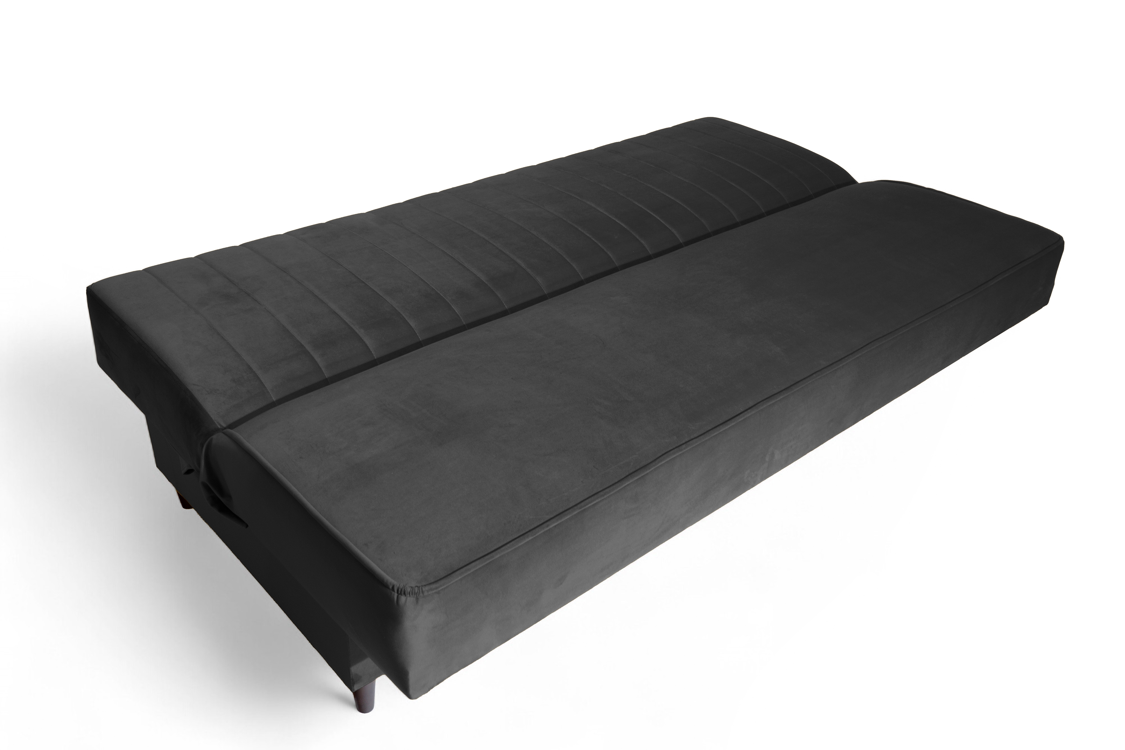 Rozkládací pohovka Vigo s úložným prostorem - tmavě šedý samet Kronos 34 Pohovka Vigo rozkladana s úložným prostorem- tmavě šedá samet Kronos 34