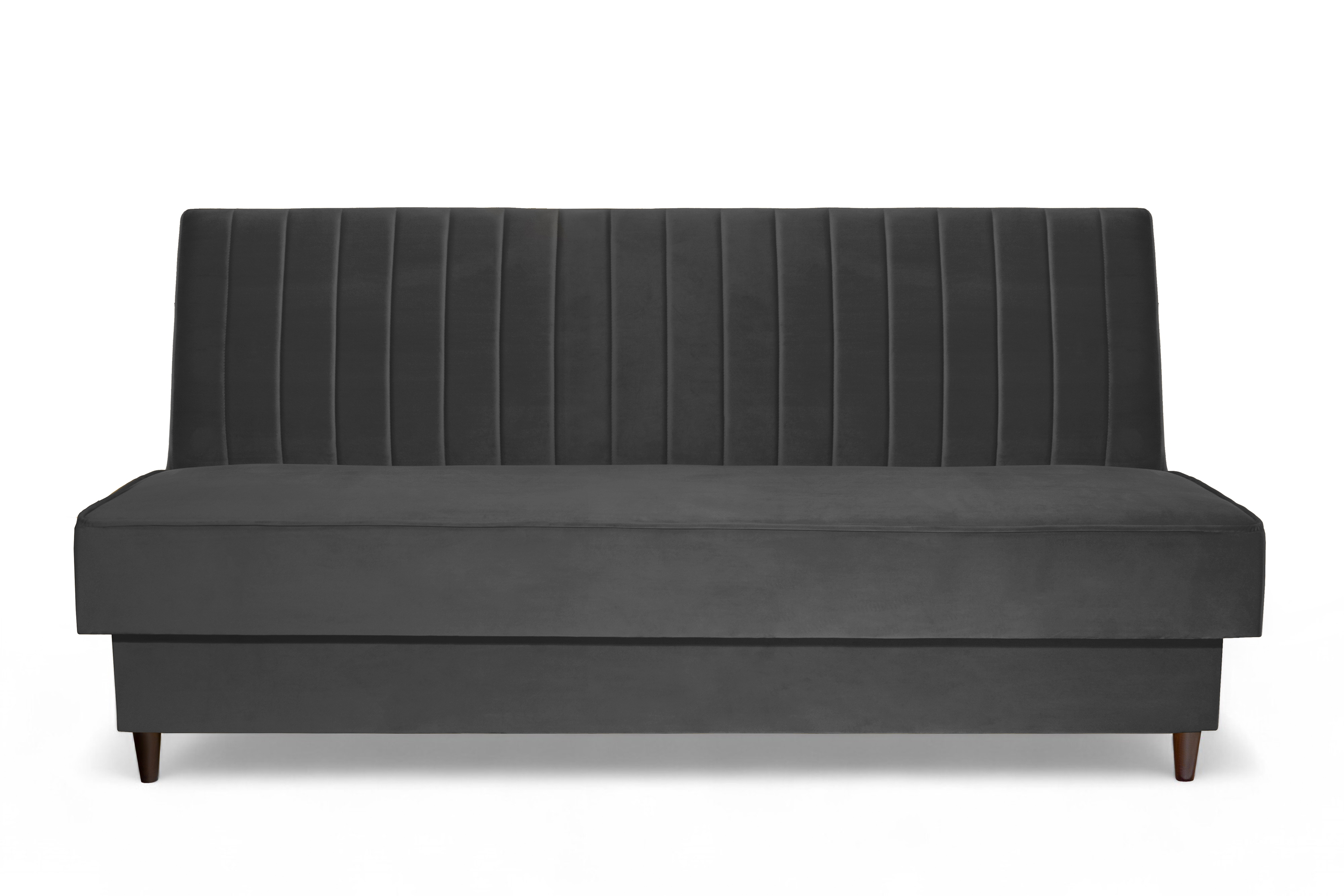 Rozkládací pohovka Vigo s úložným prostorem - tmavě šedý samet Kronos 34 Pohovka Vigo rozkladana s úložným prostorem- tmavě šedá samet Kronos 34