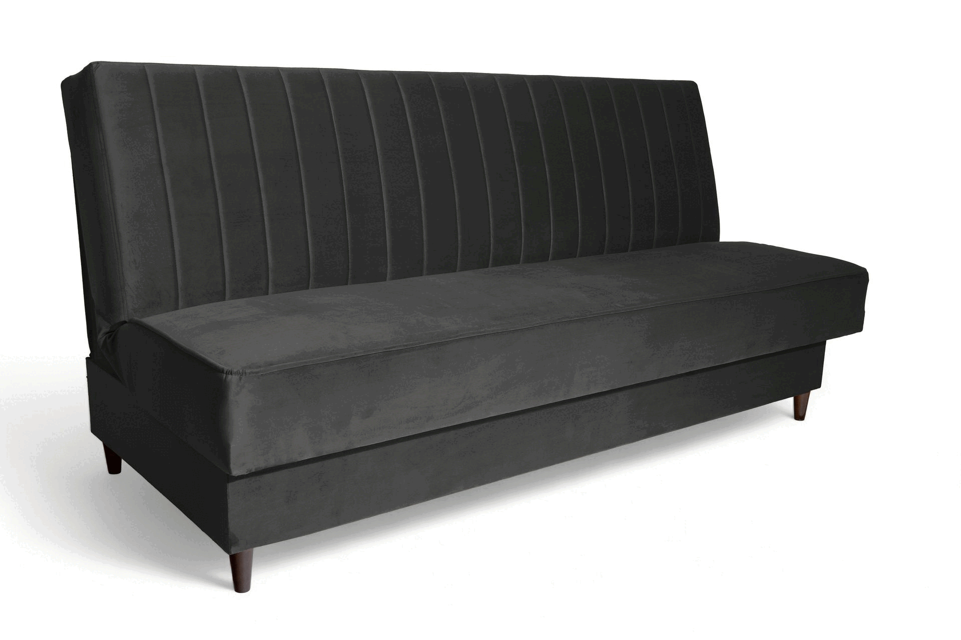 Rozkládací pohovka Vigo s úložným prostorem - tmavě šedý samet Kronos 34 Pohovka Vigo rozkladana s úložným prostorem- tmavě šedá samet Kronos 34