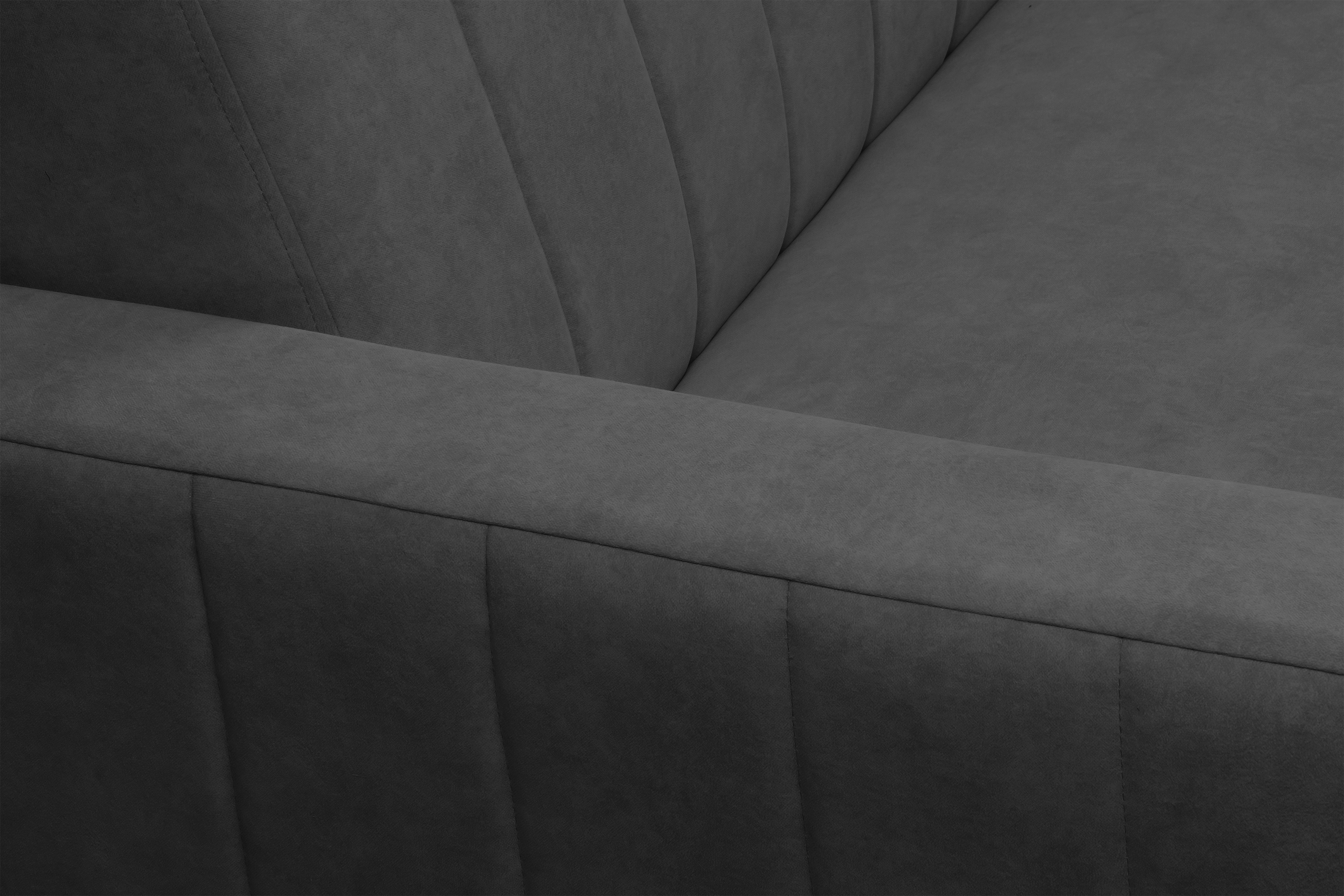 Rozkladacia pohovka Wars – tmavosivý zamat Kronos 34 / bukové nožičky Pohovka Wars s funkciou spánku - Tmavý šedý velúr Kronos 34 / buk 