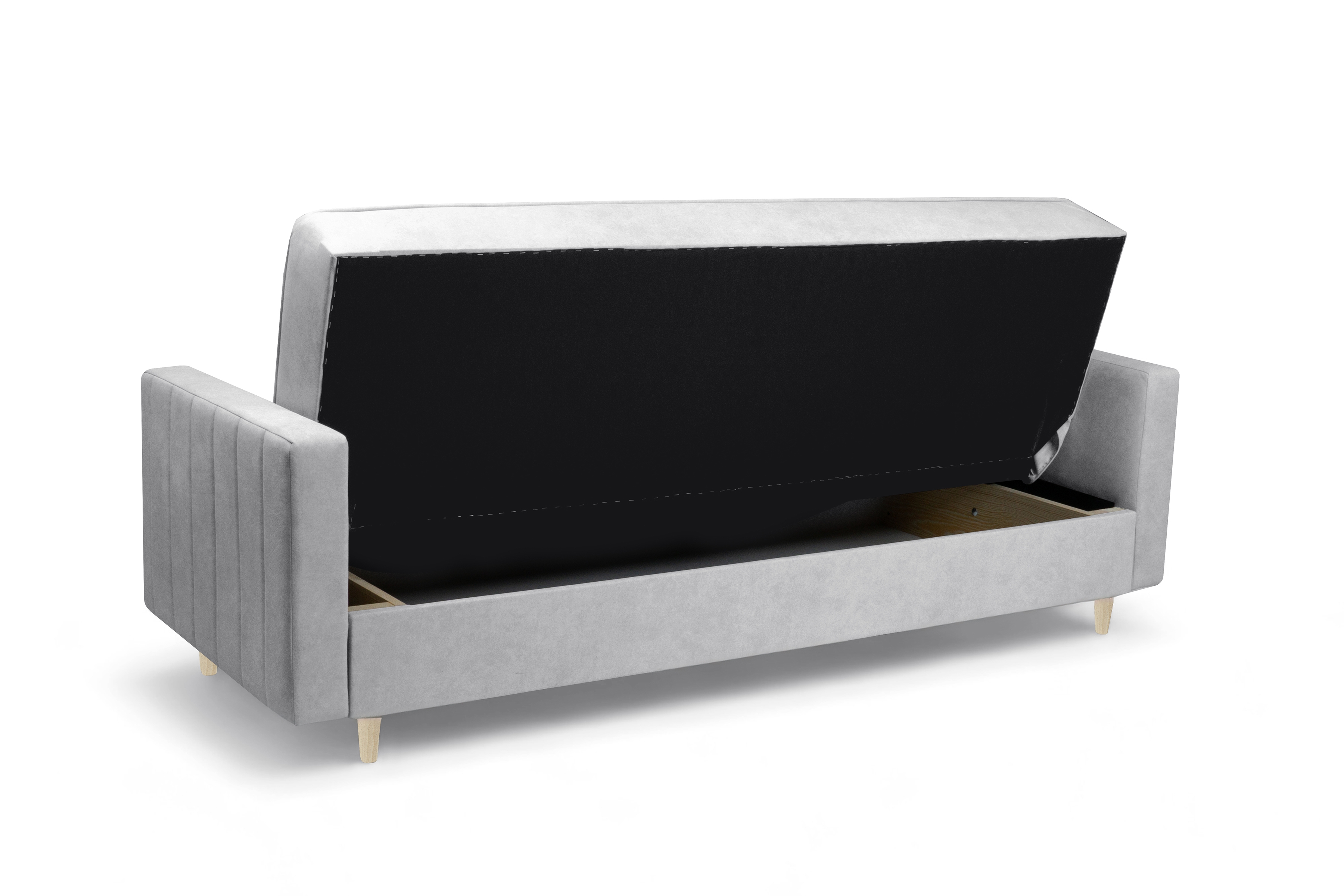 Rozkládací pohovka Wars - šedá Cloud 83 / nožky buk Pohovka Wars rozkládací - šedá welwet snadno čistitelný Cloud 83 / Nohy buk 