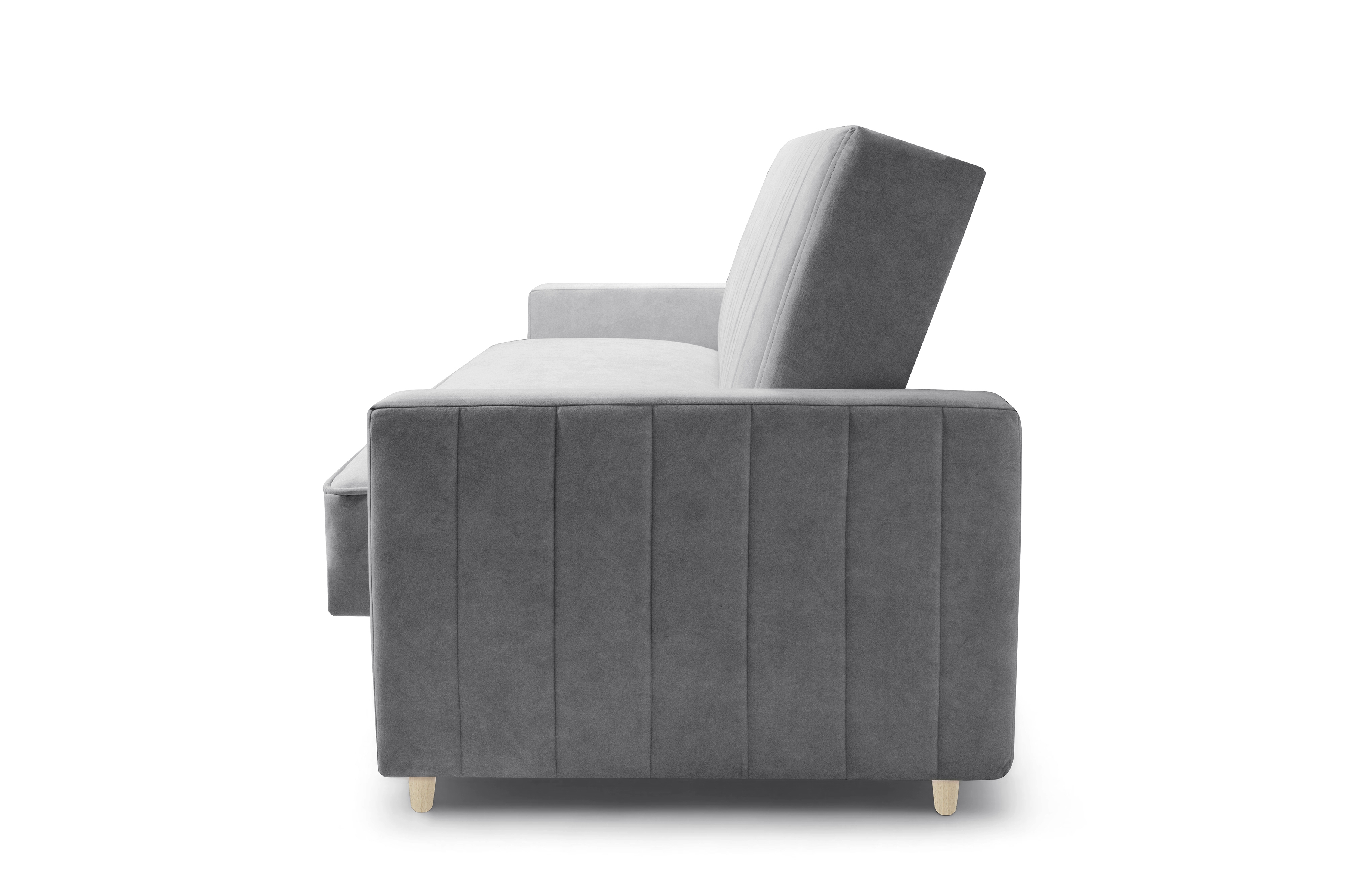 Rozkládací pohovka Wars - šedá Cloud 83 / nožky buk Pohovka Wars rozkládací - šedá welwet snadno čistitelný Cloud 83 / Nohy buk 