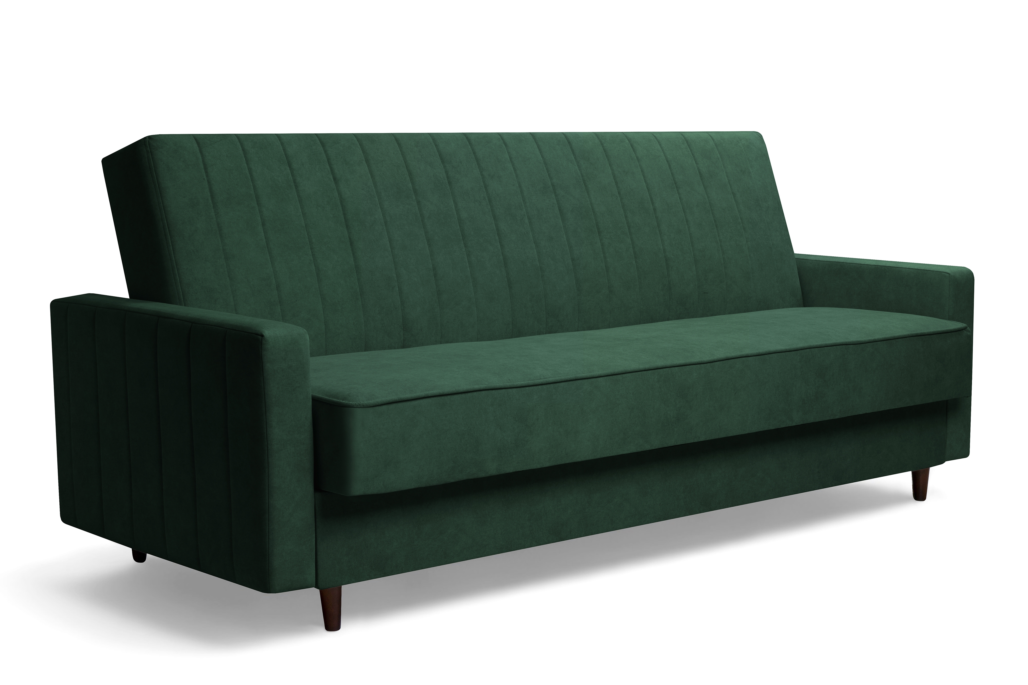 Rozkladacia pohovka Wars – zelený zamat Kronos 14 / nožičky wenge Pohovka Wars s funkciou spánku - Zelený velúr Kronos 14 / Venge