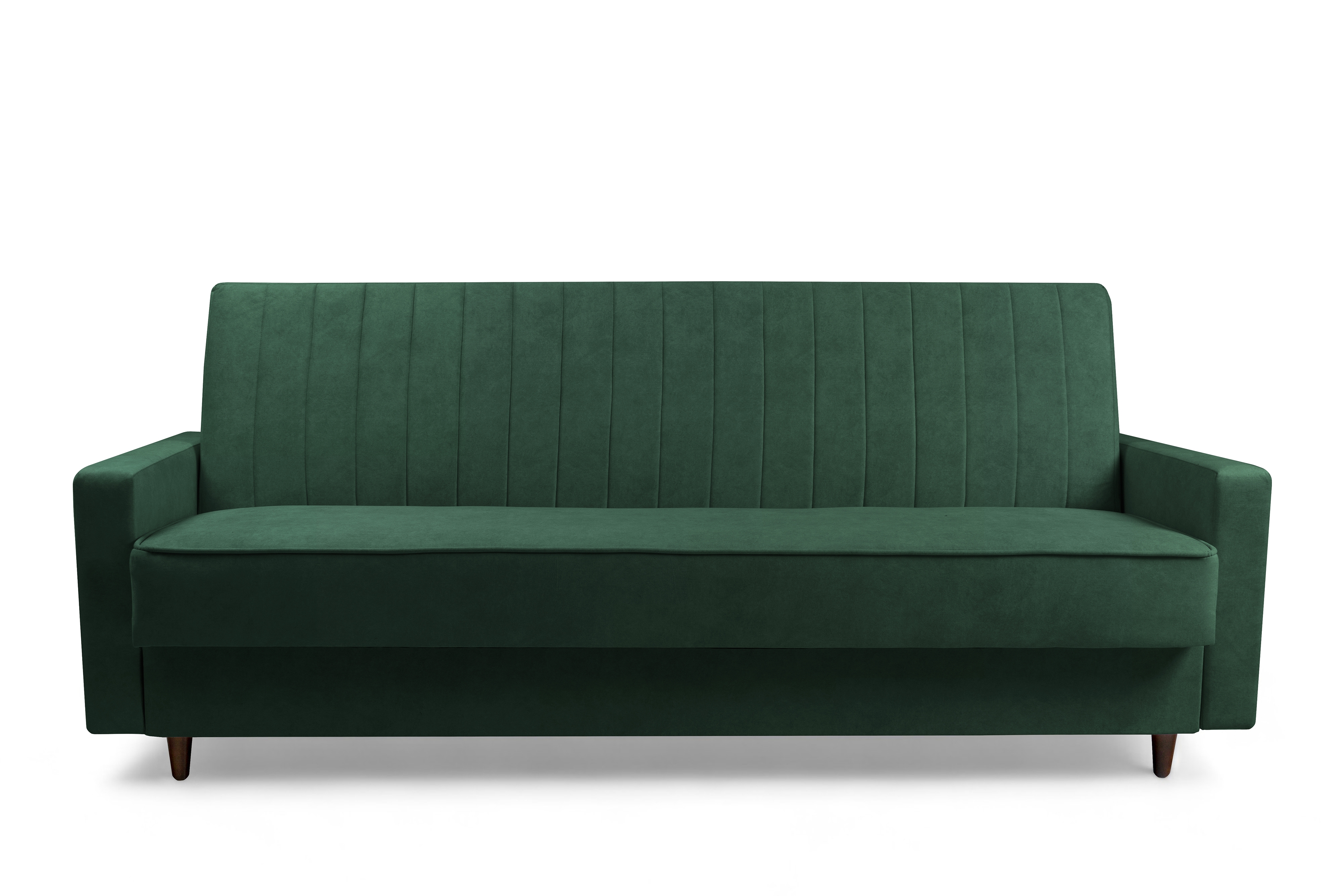 Rozkladacia pohovka Wars – zelený zamat Kronos 14 / nožičky wenge Pohovka Wars s funkciou spánku - Zelený velúr Kronos 14 / Venge