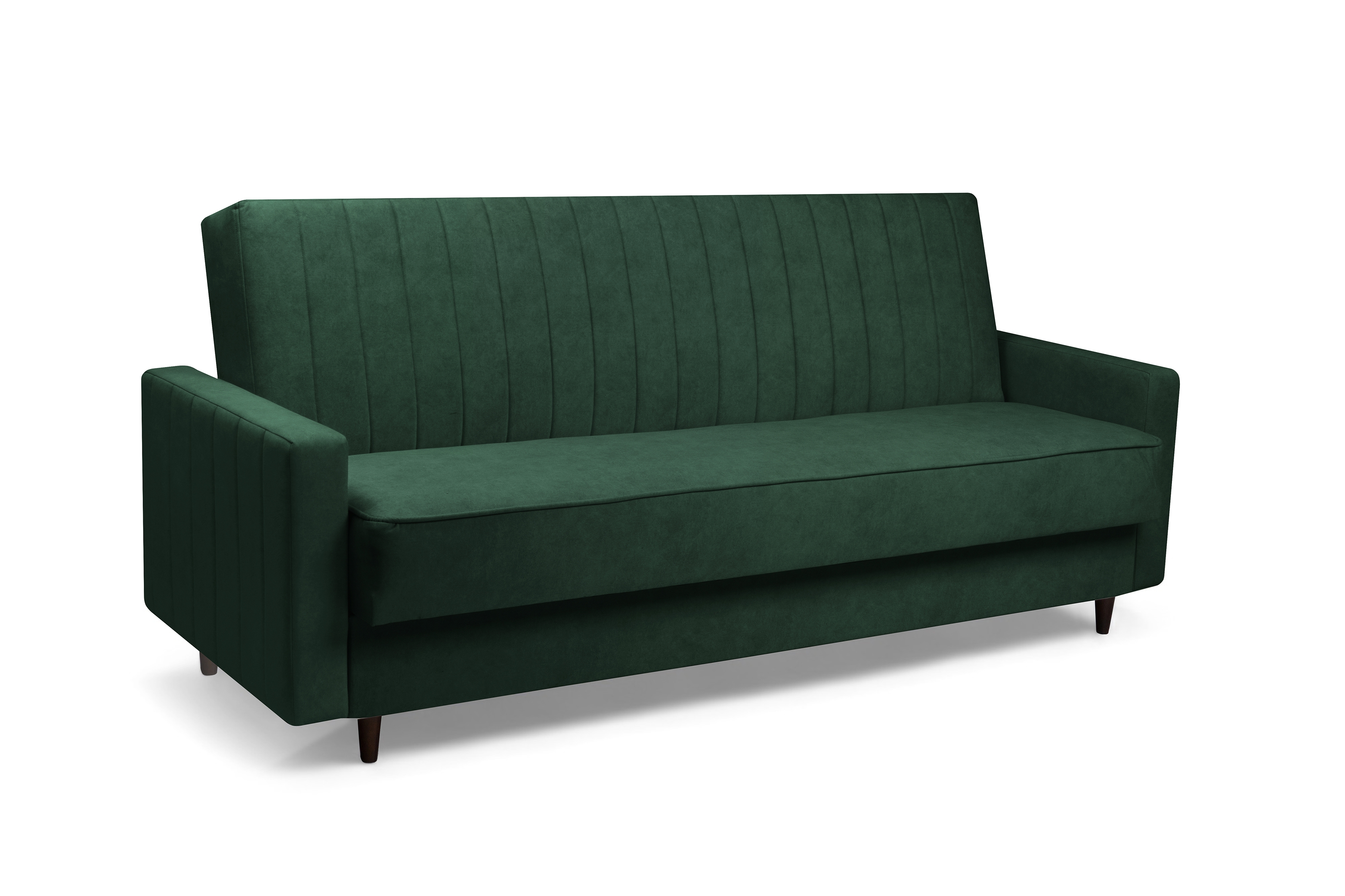 Rozkladacia pohovka Wars – zelený zamat Kronos 14 / nožičky wenge Pohovka Wars s funkciou spánku - Zelený velúr Kronos 14 / Venge