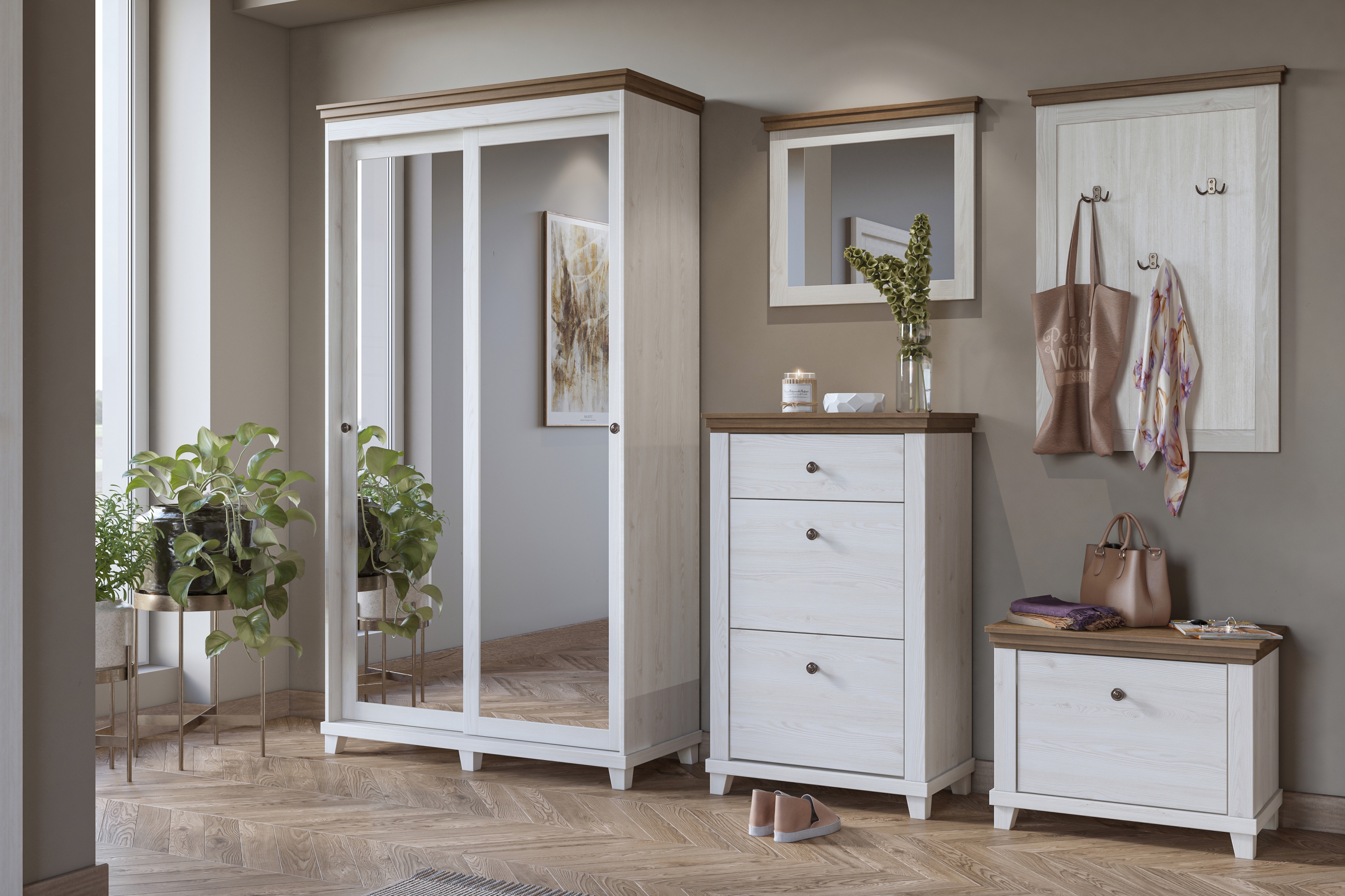 Vešiak do predsiene Evora 89 - 71 cm - abisko ash / Dub Lefkas Vešiak do predsienie Evora 89 - 71 cm - abisko ash / Dub Lefkas