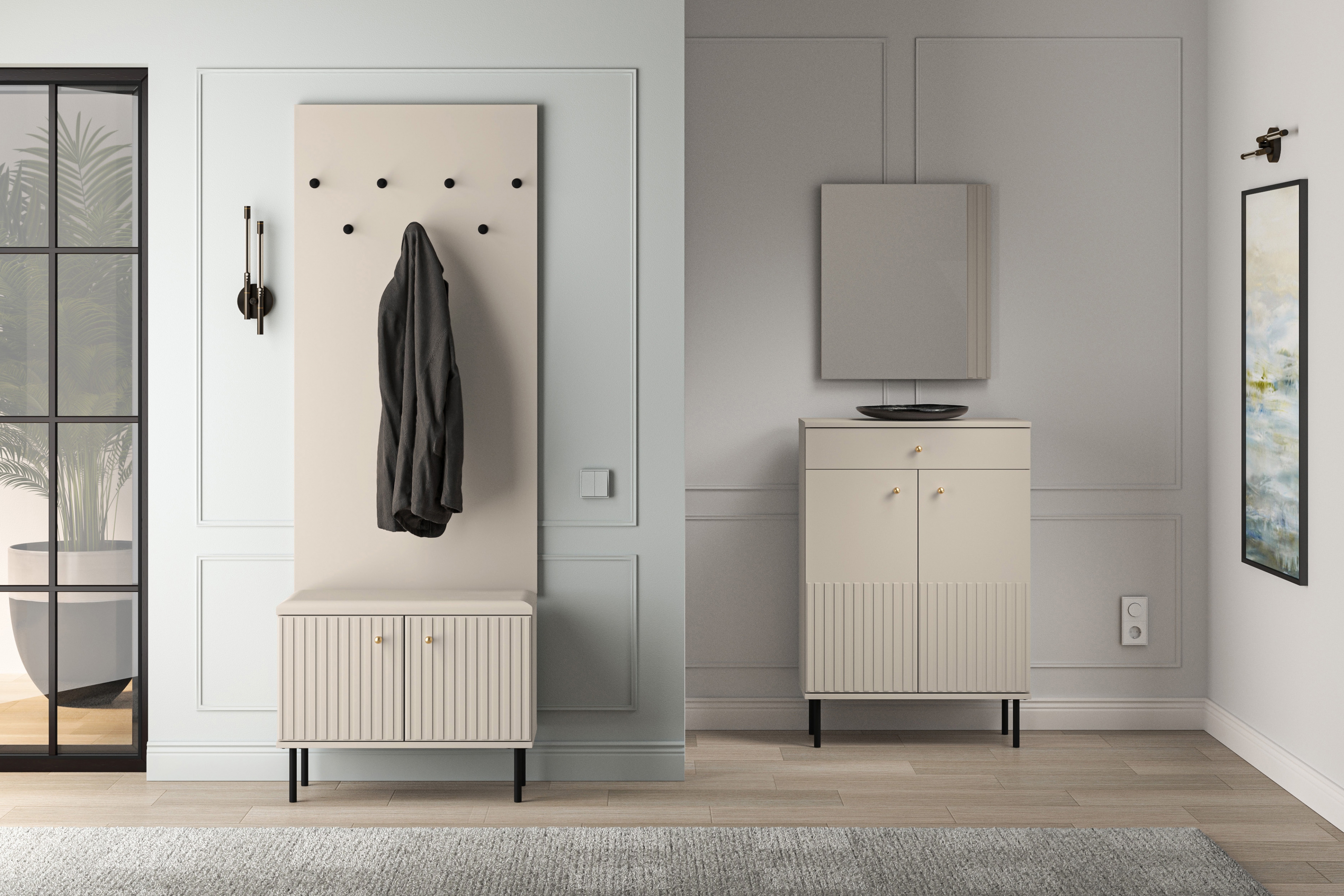 Předsíňový věšák Jamuzi 68 cm - kašmír Věšák do předsíně Jamuzi 19 - 68 cm - kašmír