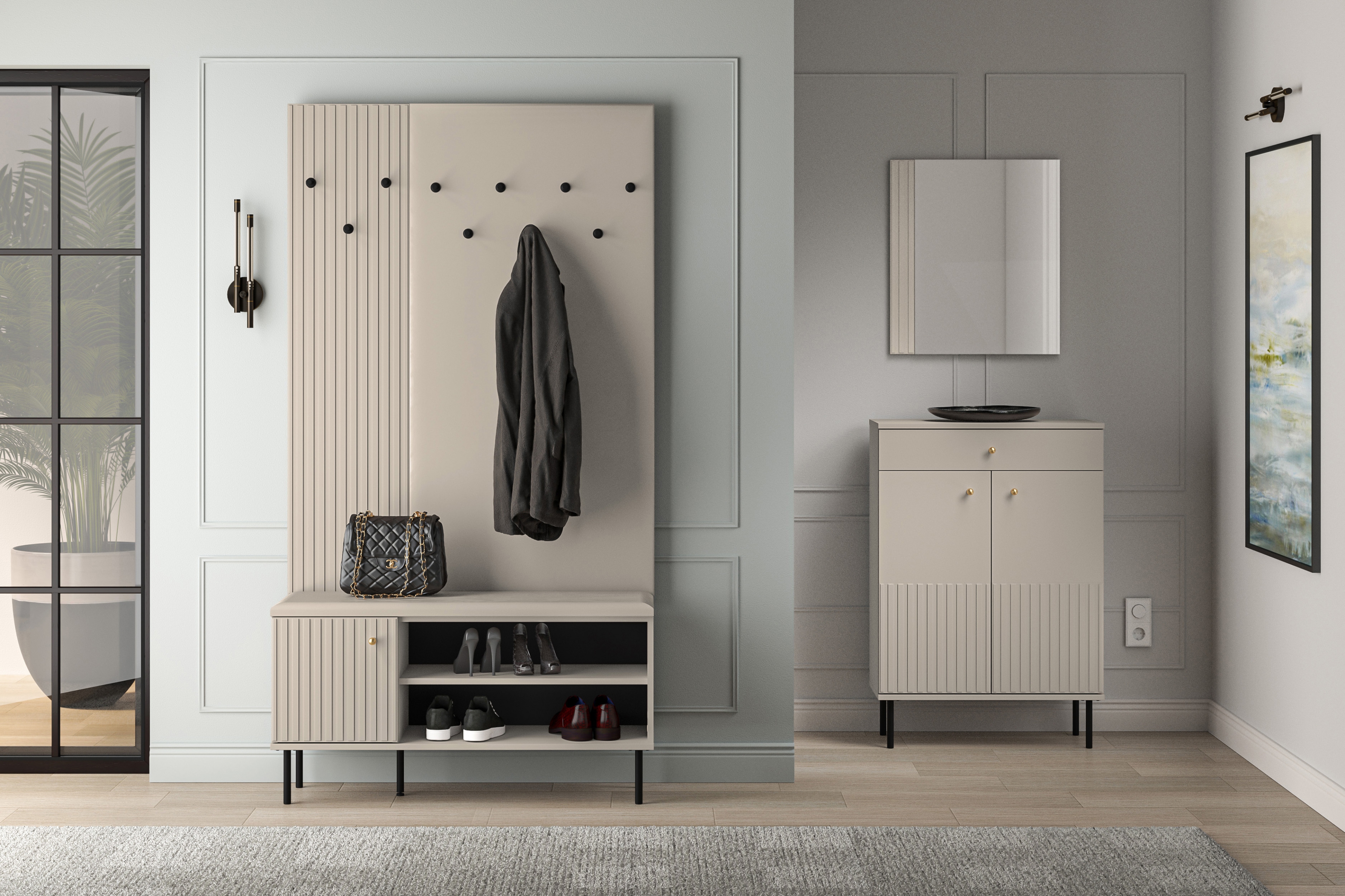 Předsíňový věšák Jamuzi 68 cm - kašmír Věšák do předsíně Jamuzi 20 - 68 cm - kašmír