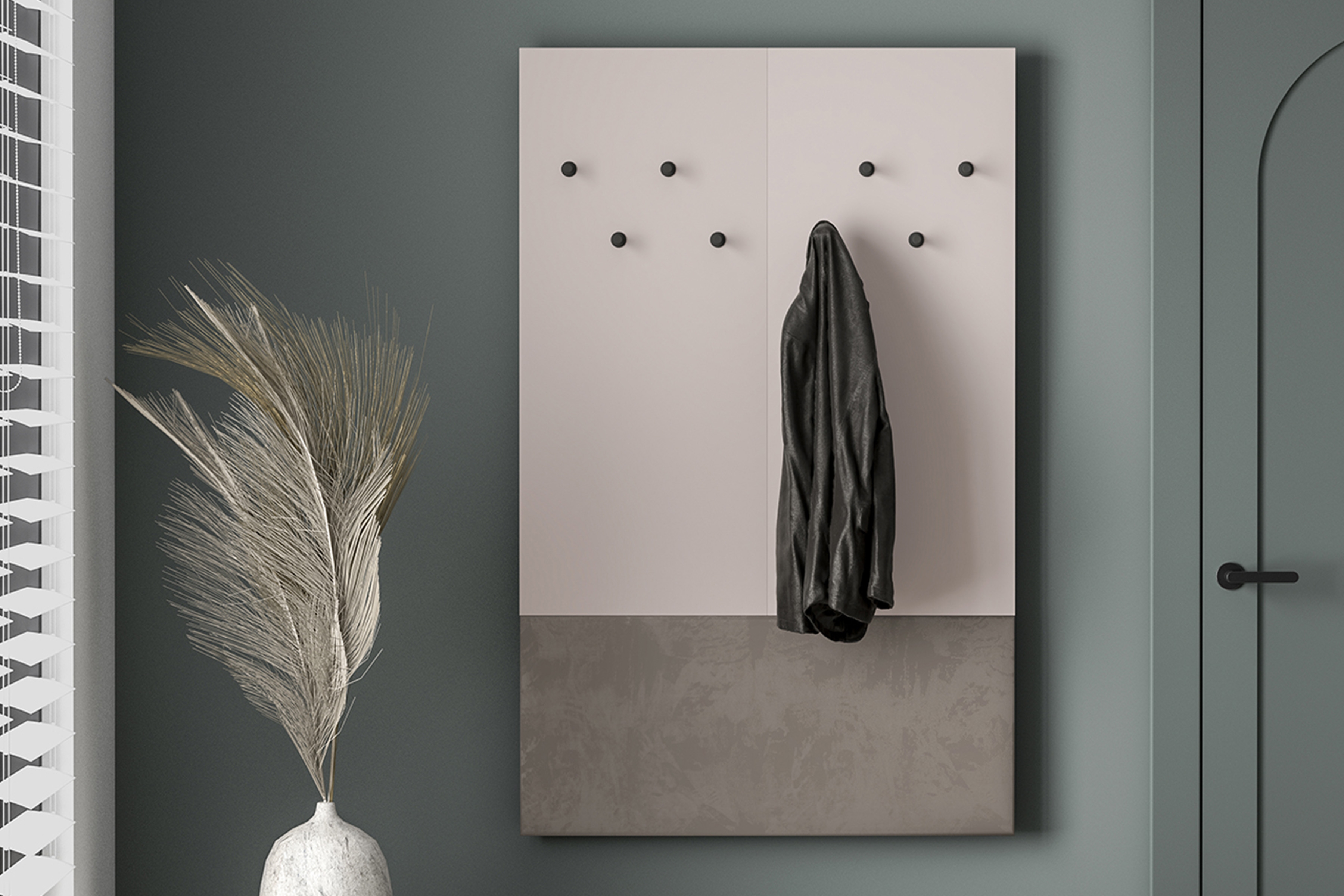 Předsíňový věšák Tivano 07 90 cm - kašmír / béžový samet Věšák pro předsíně Tivano 07 90 cm - kašmír / béžová samet