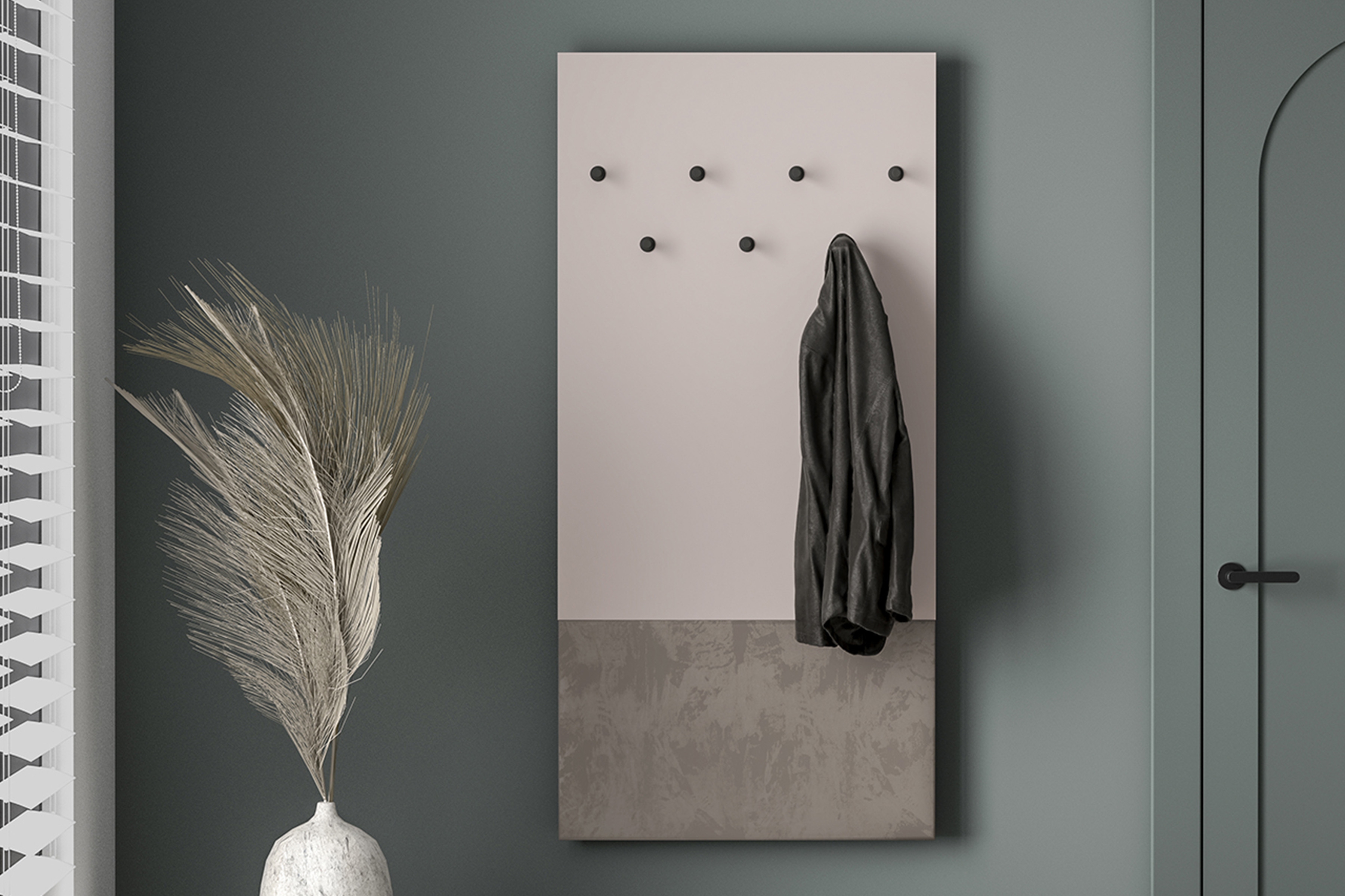 Předsíňový věšák Tivano 08 69 cm - kašmír / béžový samet Věšák pro předsíně Tivano 08 69 cm - kašmír / béžová samet