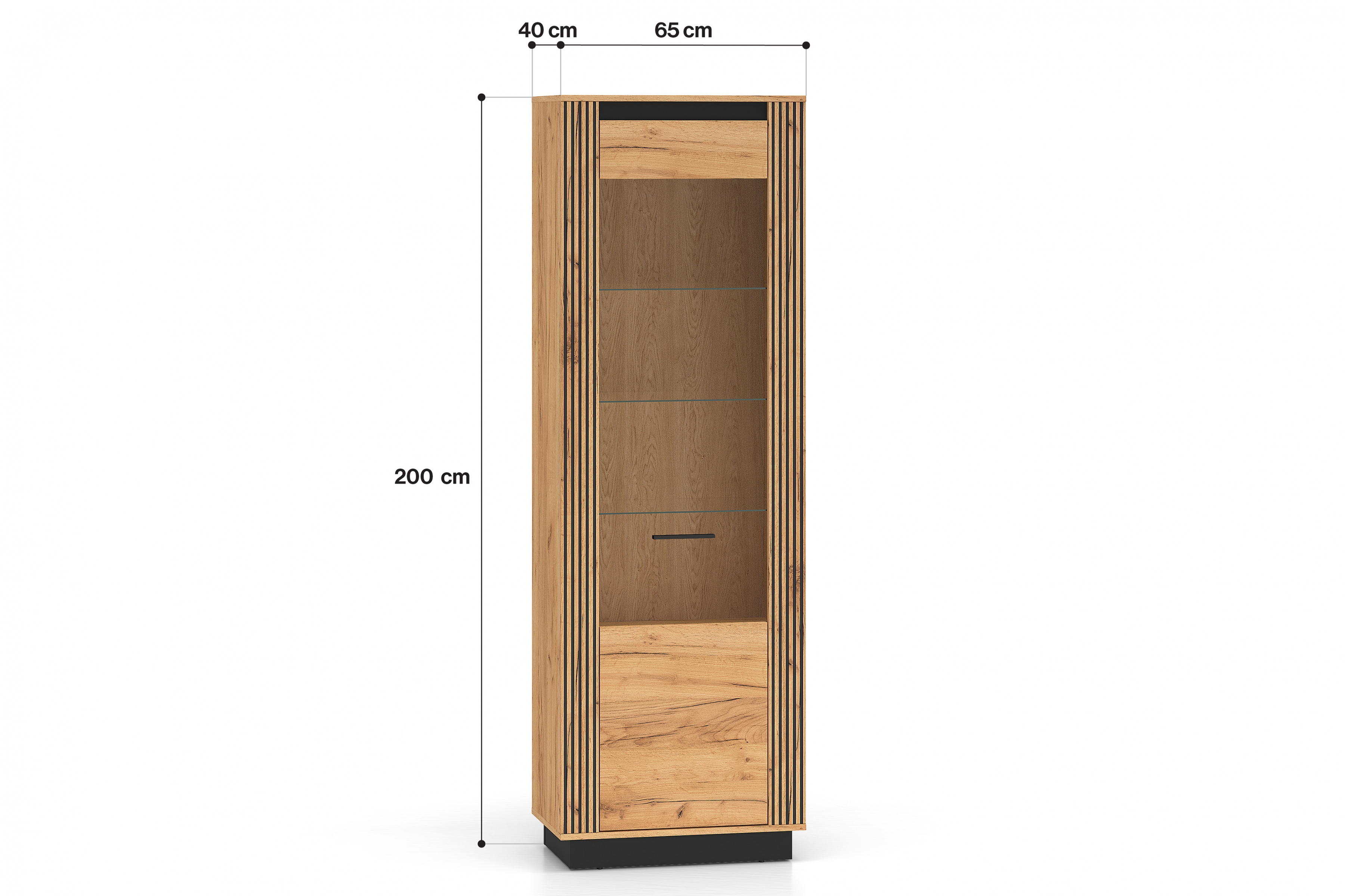 Vitrína Clawi 65 cm - dub craft zlatý / černá Vitrína Clawi 04 - 65 cm - dub craft zlatá / černá