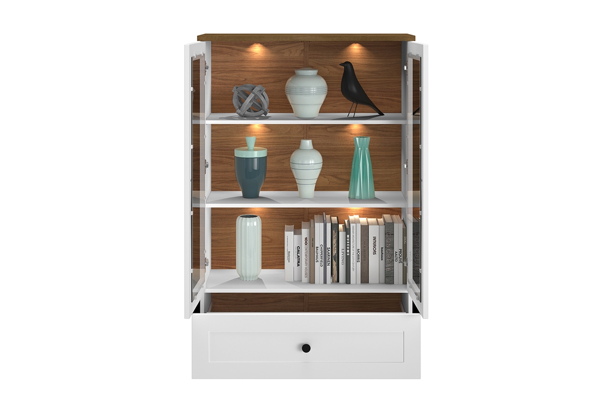 Dvoudveřová vitrína Mirani 05 Vitrína Bílá