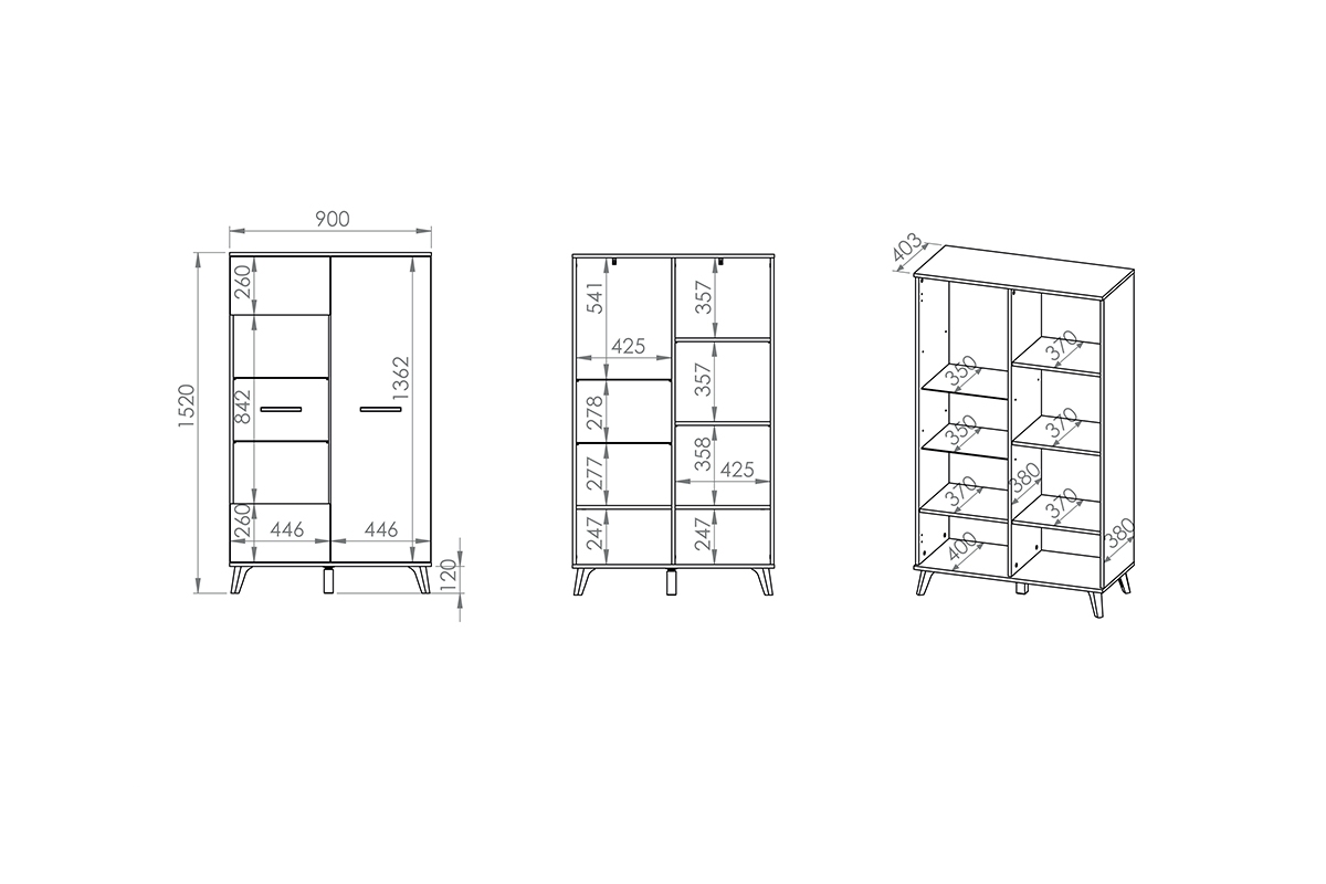 Vitrína dvojdverová Beten Vitrína presklená