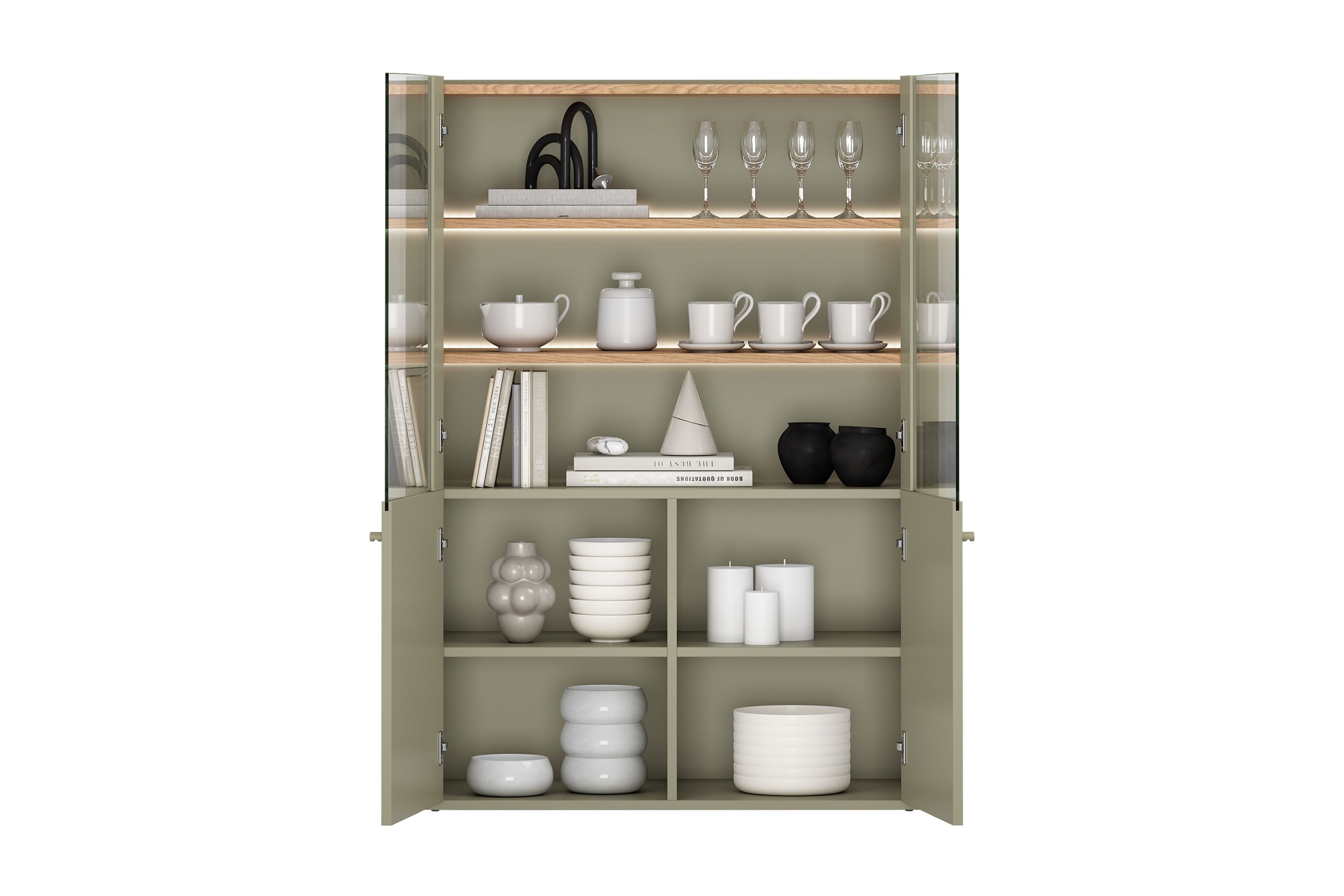 Vitrína Elivo 100 cm - eukalyptus / dub baltic dune Vitrína Elivo 100 cm - eukaliptus / Dub baltic dune