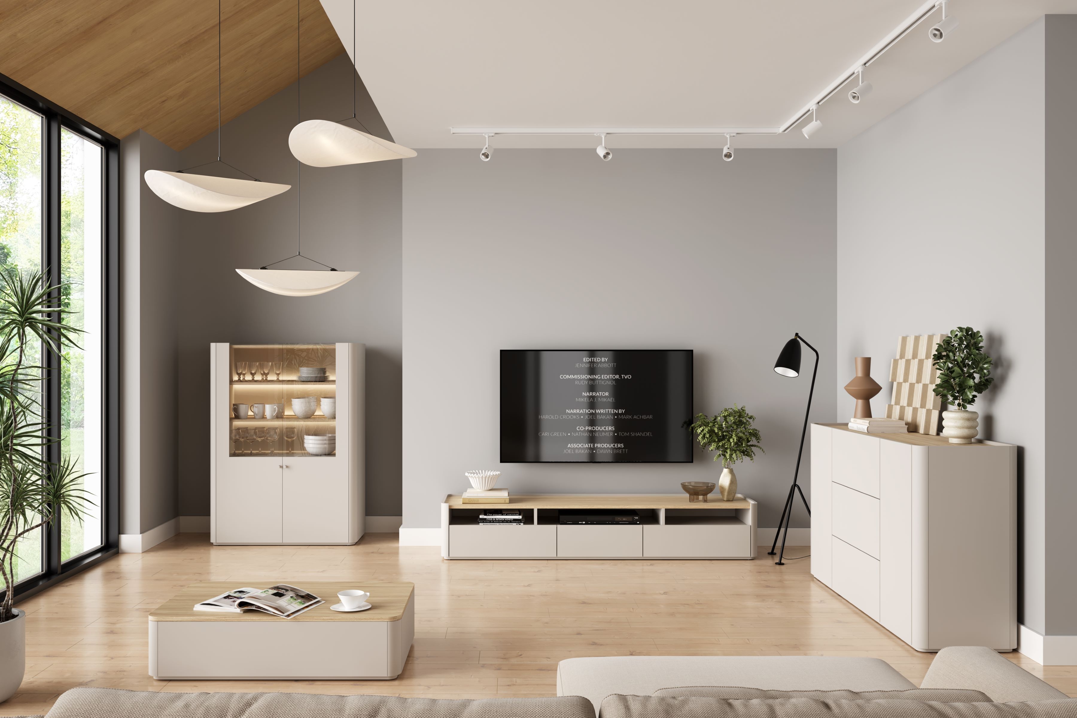 Vitrína Elivo 100 cm - kašmírová / dub olejovaný Vitrína Elivo 100 cm - kašmír / Dub olejowany