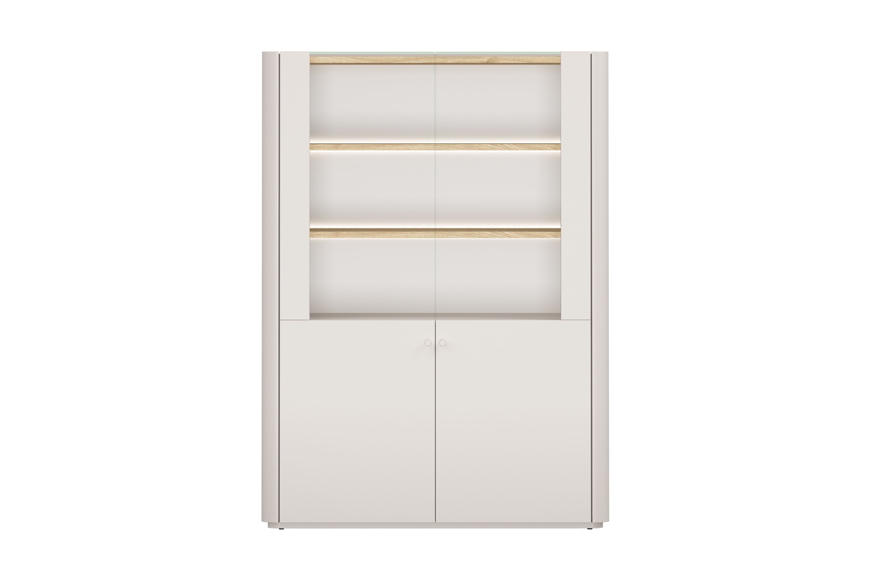 Vitrína Elivo 100 cm - kašmírová / dub olejovaný Vitrína Elivo 100 cm - kašmír / Dub olejowany