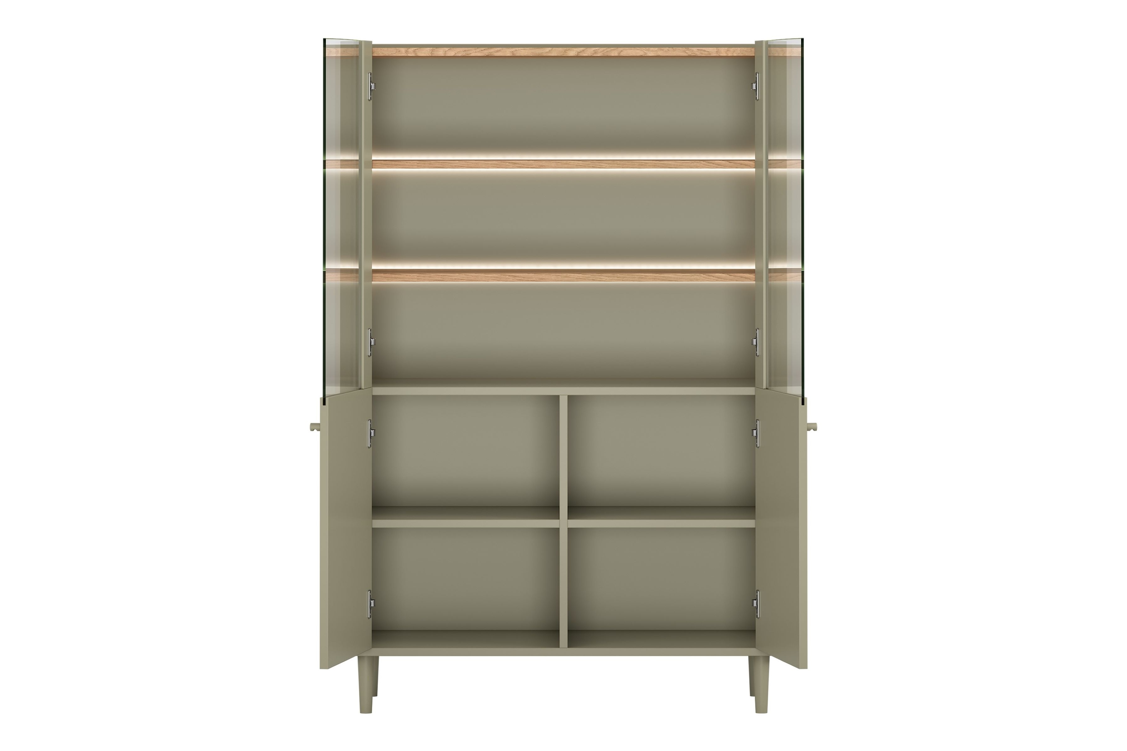 Vitrína Elivo 100 cm na nožkách - eukalyptus / dub baltic dune Vitrína Elivo 100 cm na nožkách - eukaliptus / dub baltic dune