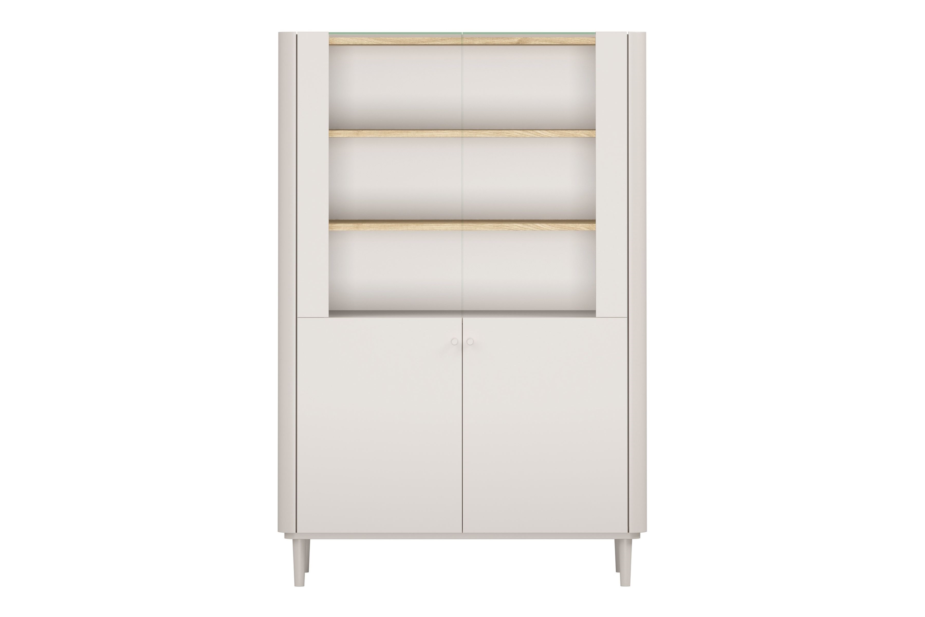 Vitrína Elivo 100 cm na nožičkách - kašmírová / dub olejovaný Vitrína Elivo 100 cm na nôžkach - kašmír / Dub olejowany