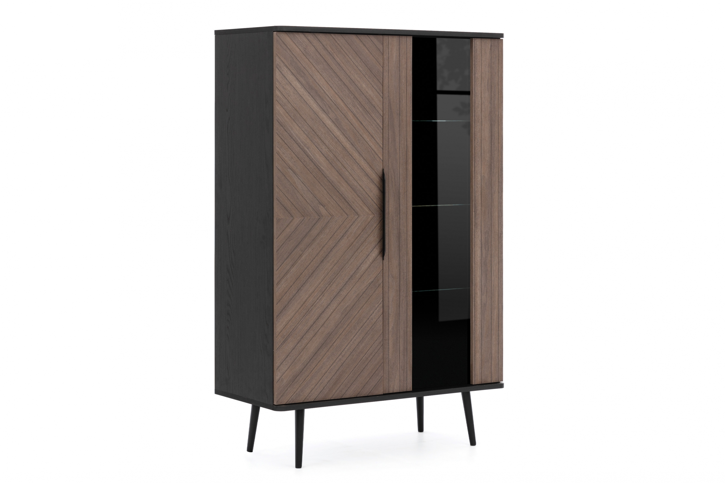 Vitrína Eterio 90 cm - captains deck / černý grafit Vitrína Eterio 90 cm - captains deck / černá grafit