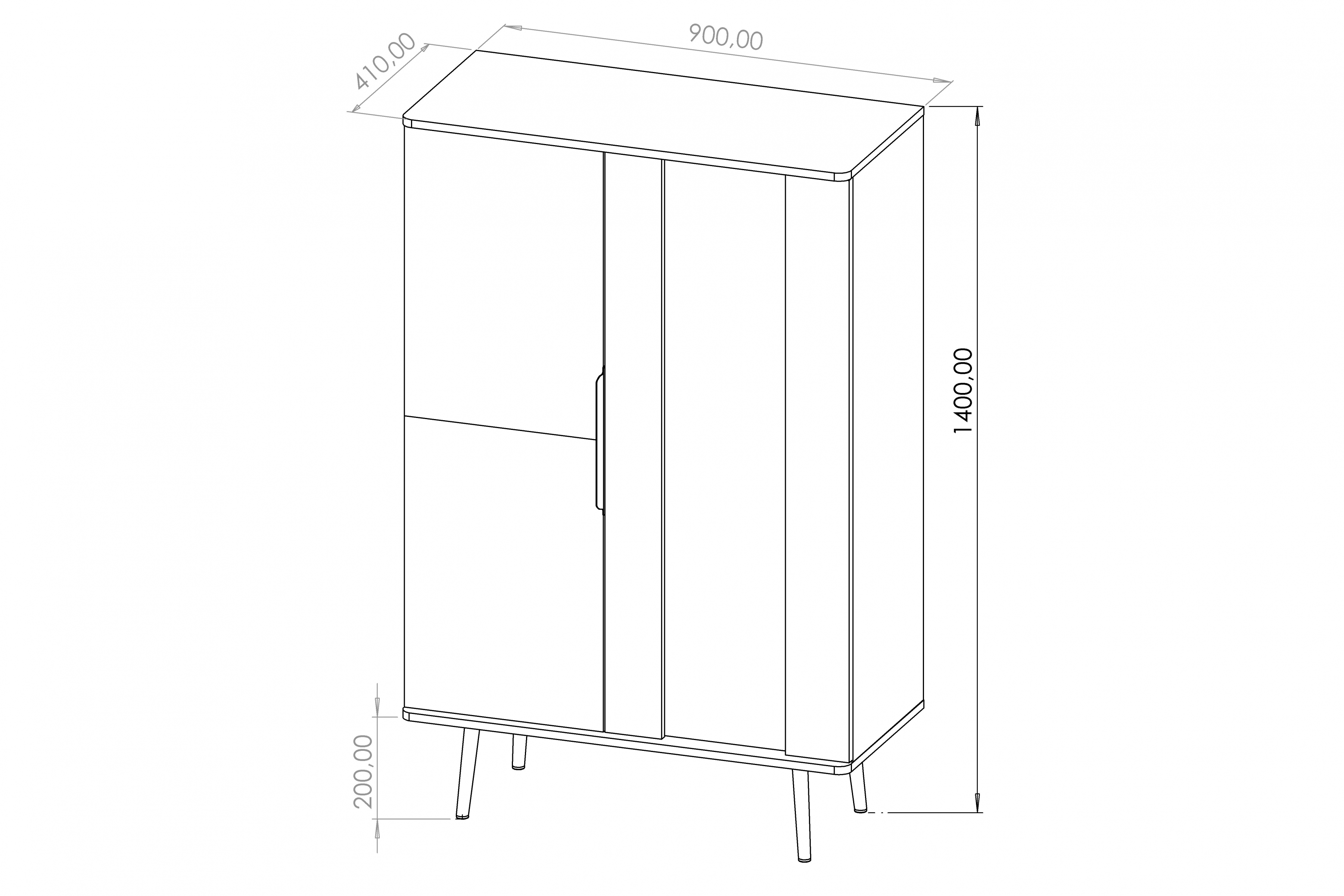 Vitrína Eterio 90 cm - captains deck / černý grafit Vitrína Eterio 90 cm - captains deck / černá grafit