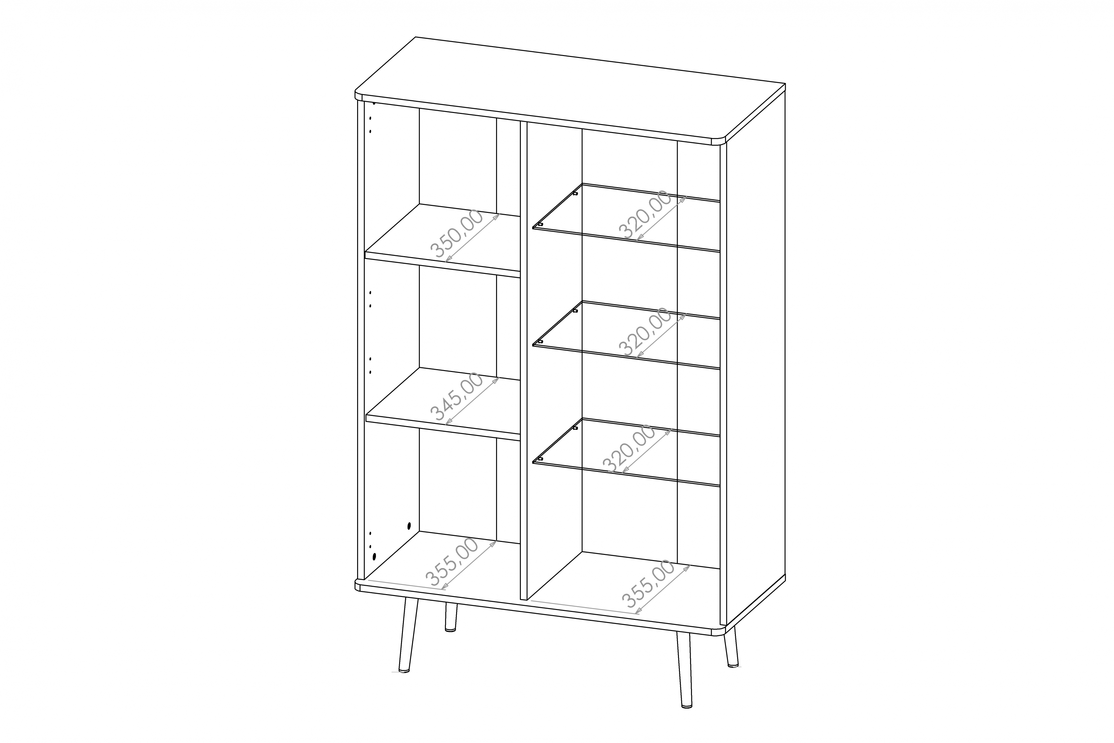 Vitrína Eterio 90 cm - captains deck / černý grafit Vitrína Eterio 90 cm - captains deck / černá grafit