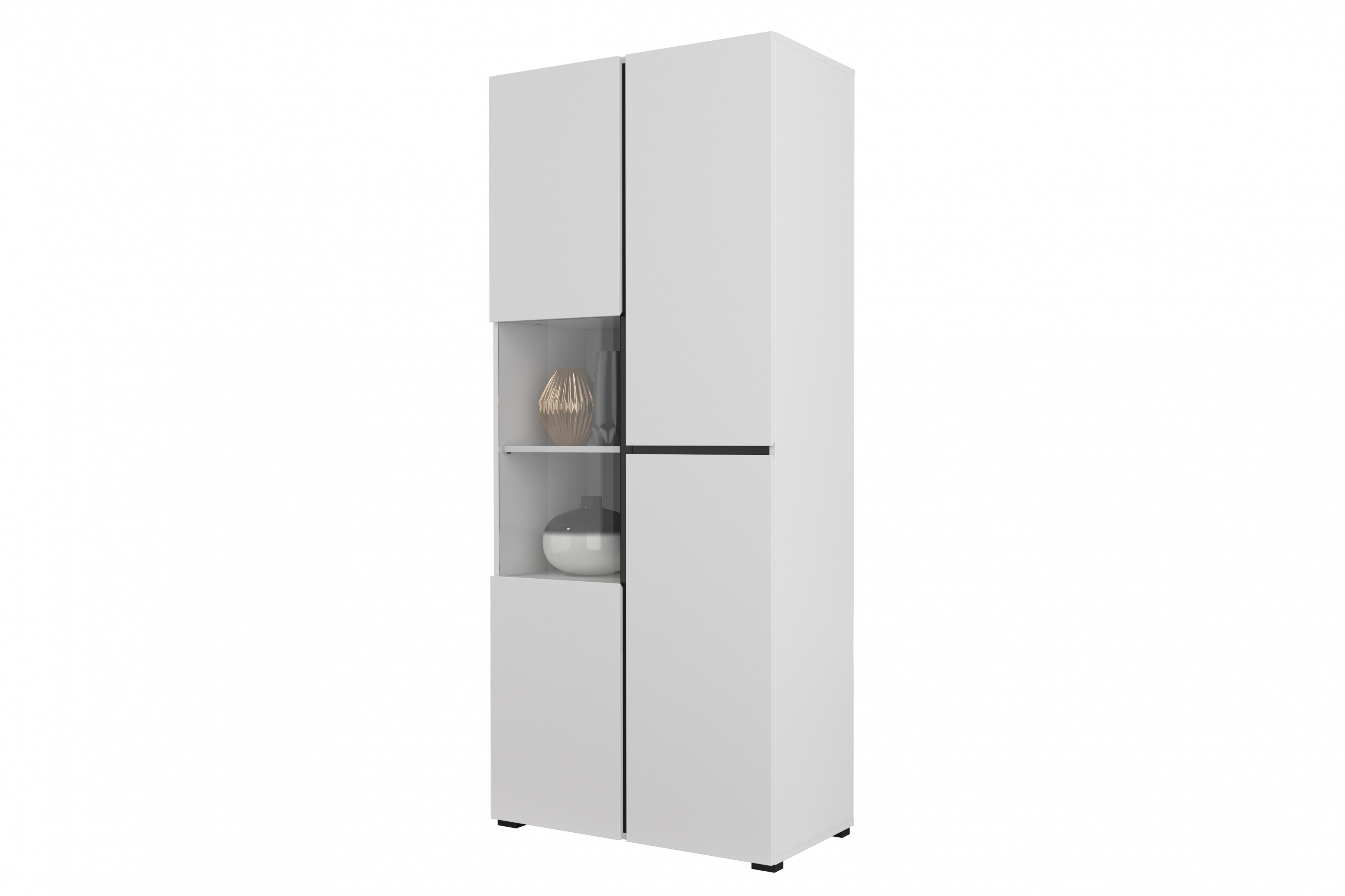 Vitrína Cross 79 cm - bílá / černá Vitrína Gramon 79 cm - bílá / černá