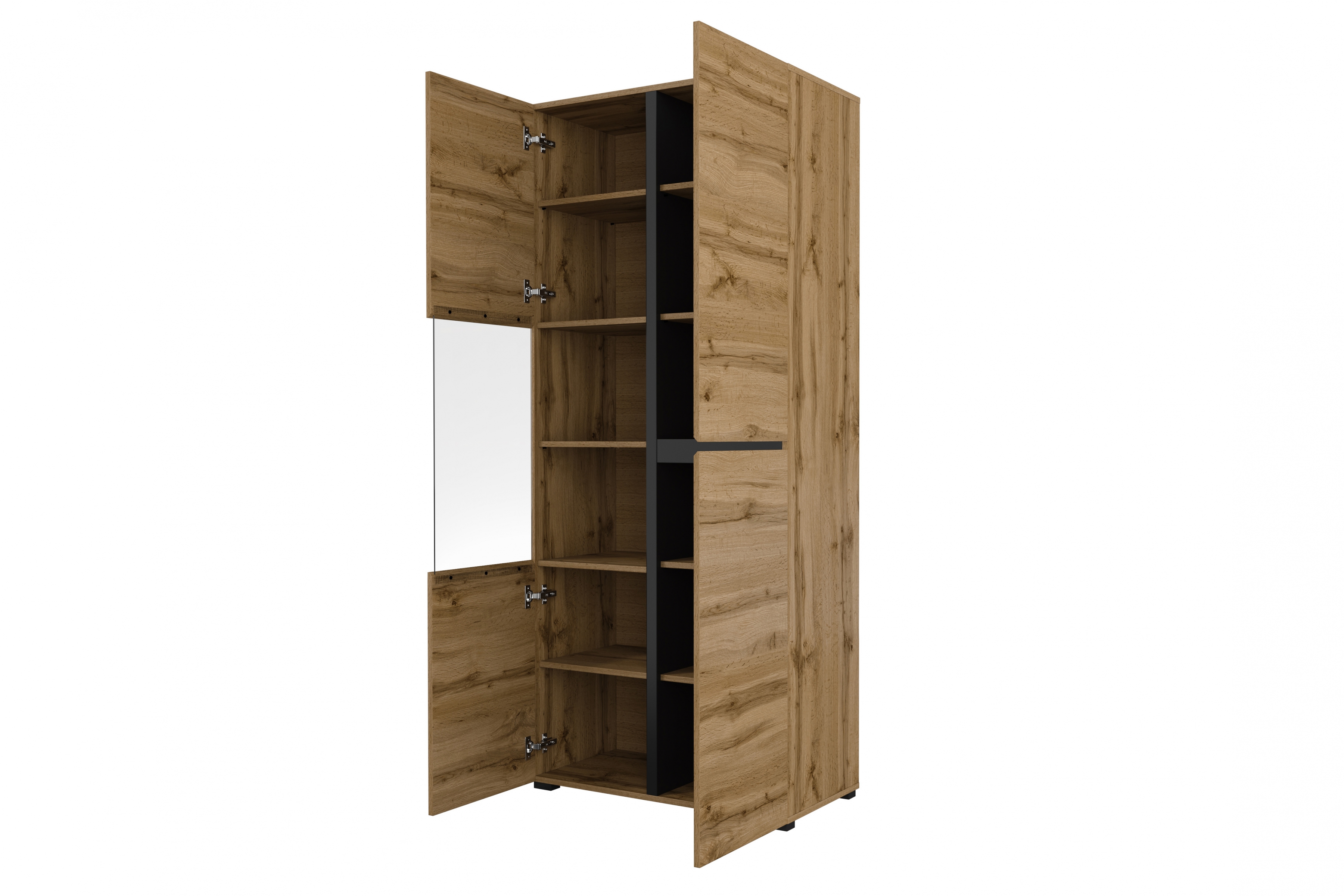 Vitrína Cross 79 cm - dub wotan / černá Vitrína Gramon 79 cm - dub wotan / černá