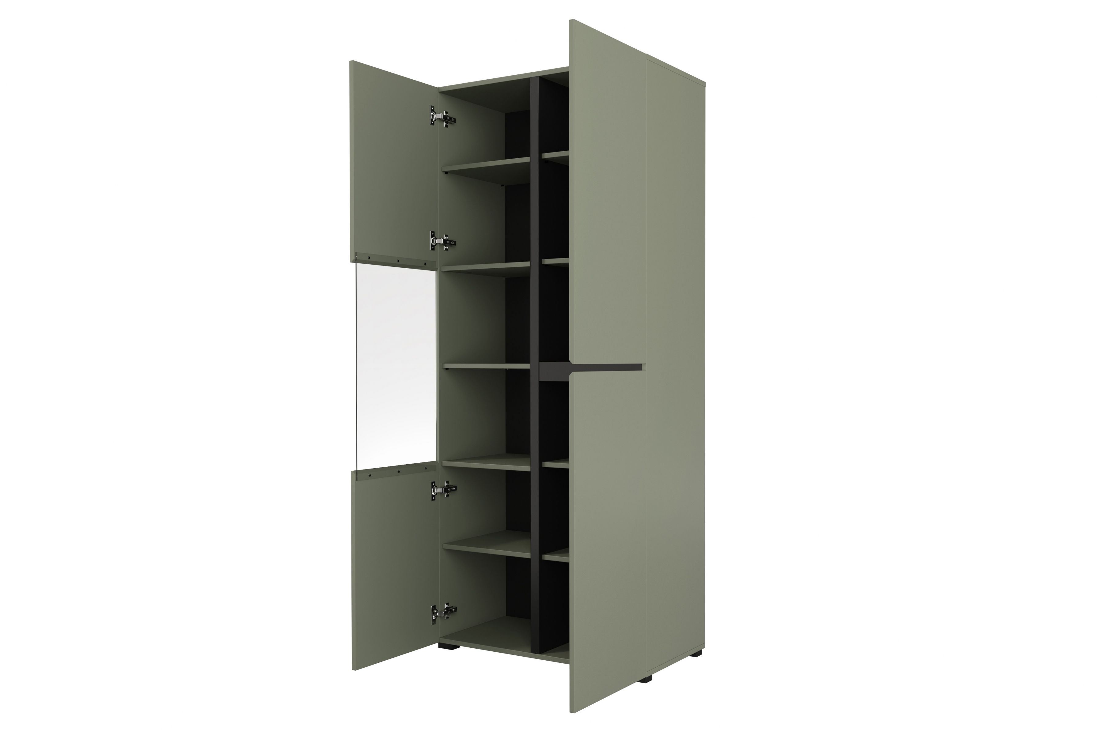 Vitrína Cross 79 cm - zelená / černá Vitrína Gramon 79 cm - zelená / černá