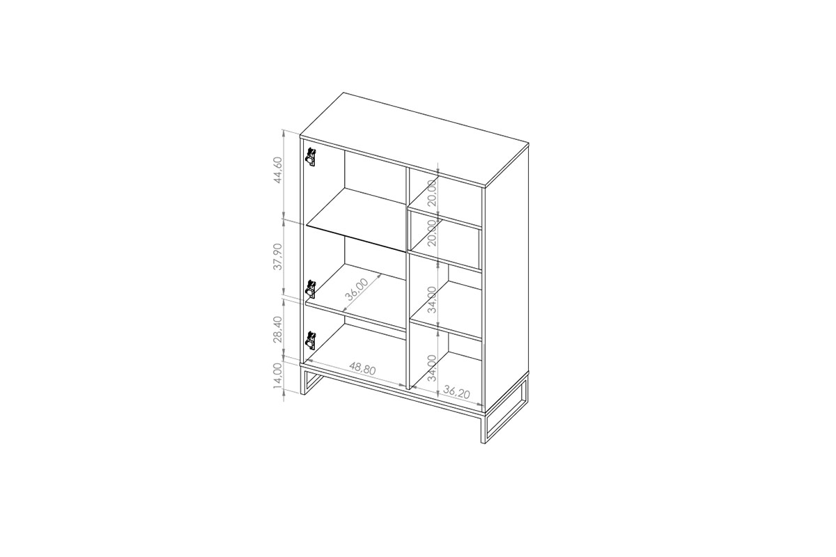 Jednodveřová vitrína Maleza - bílý / dub artisan Vitrína do obývacího pokoje