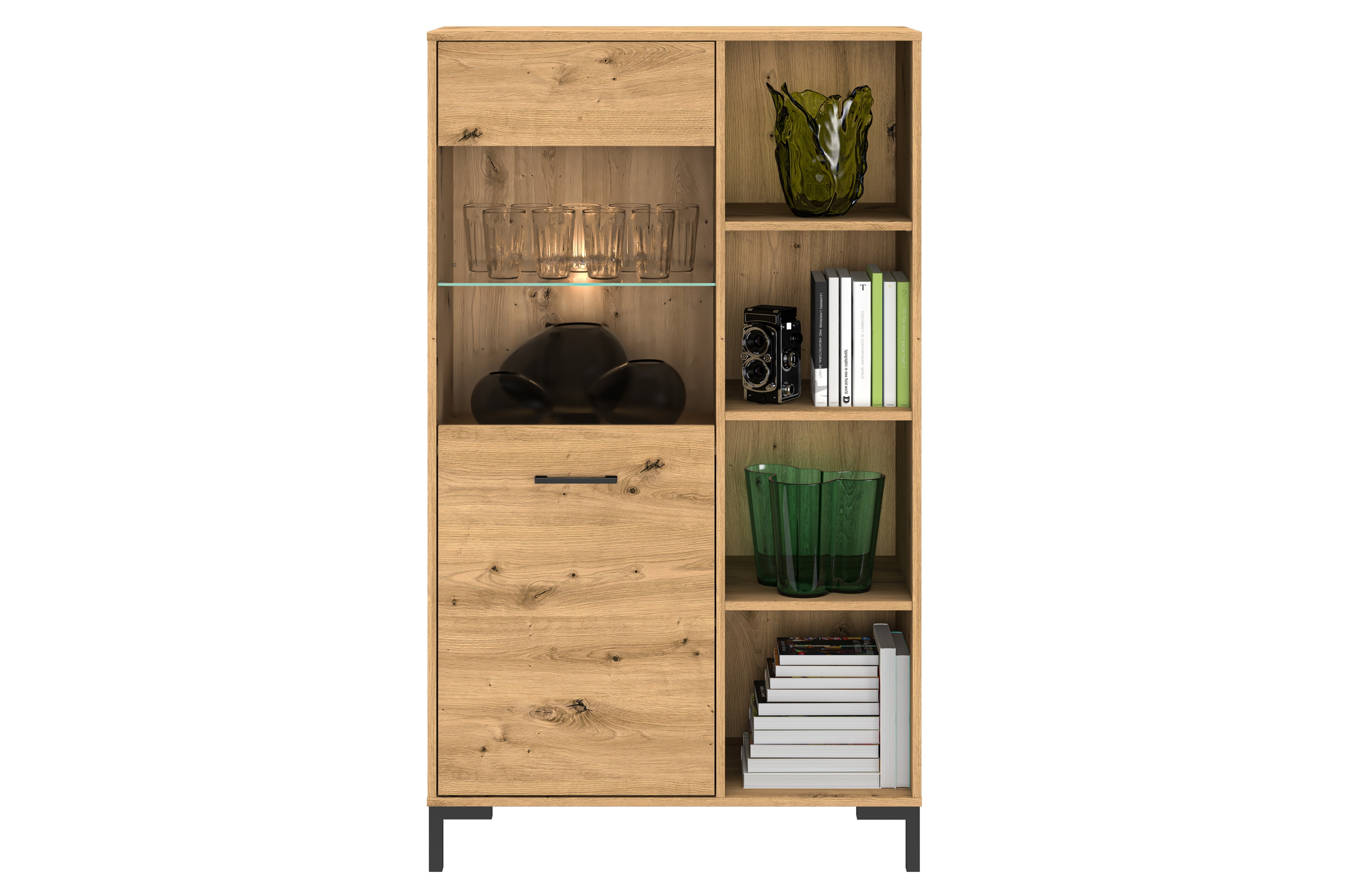 Vitrína Klarso 19 90 cm - dub artisan Vitrína jednodveřová Nevio 19 - 90 cm - Dub artisan