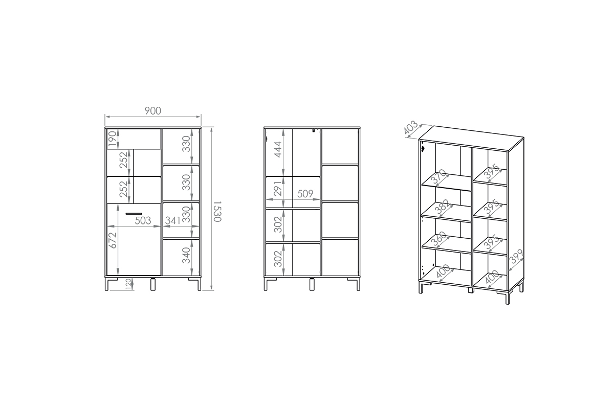Vitrína Klarso 19 90 cm - dub artisan Vitrína prosklená