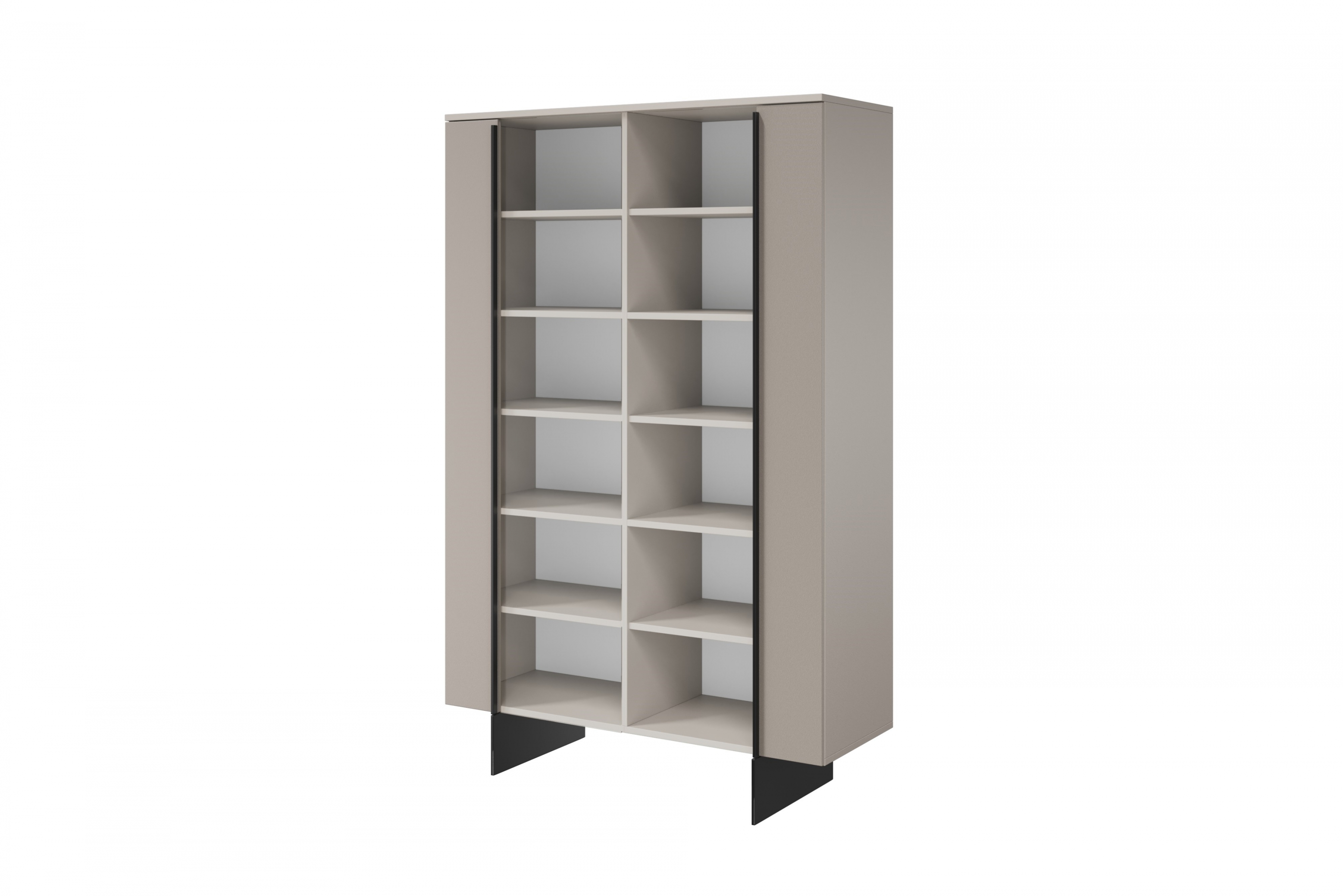 Vitrína Larena z metalowymi nogami 120 cm - kašmír / černá nozki Vitrína Larena z metalowymi nogami 120 cm - kašmír / černá nozki