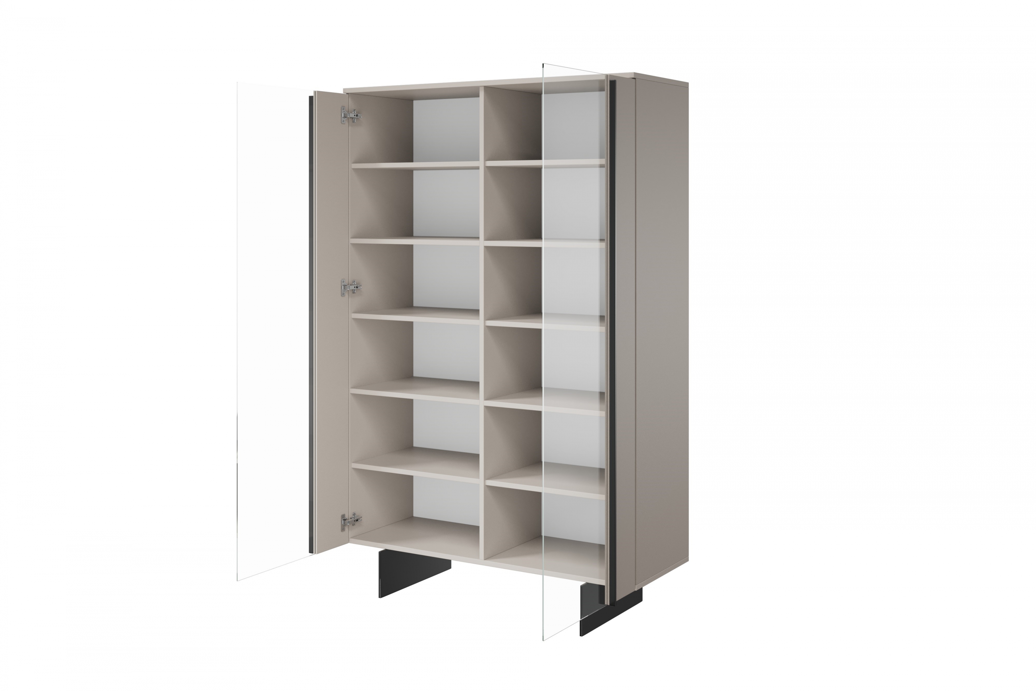 Vitrína Larena z metalowymi nogami 120 cm - kašmír / černá nozki Vitrína Larena z metalowymi nogami 120 cm - kašmír / černá nozki