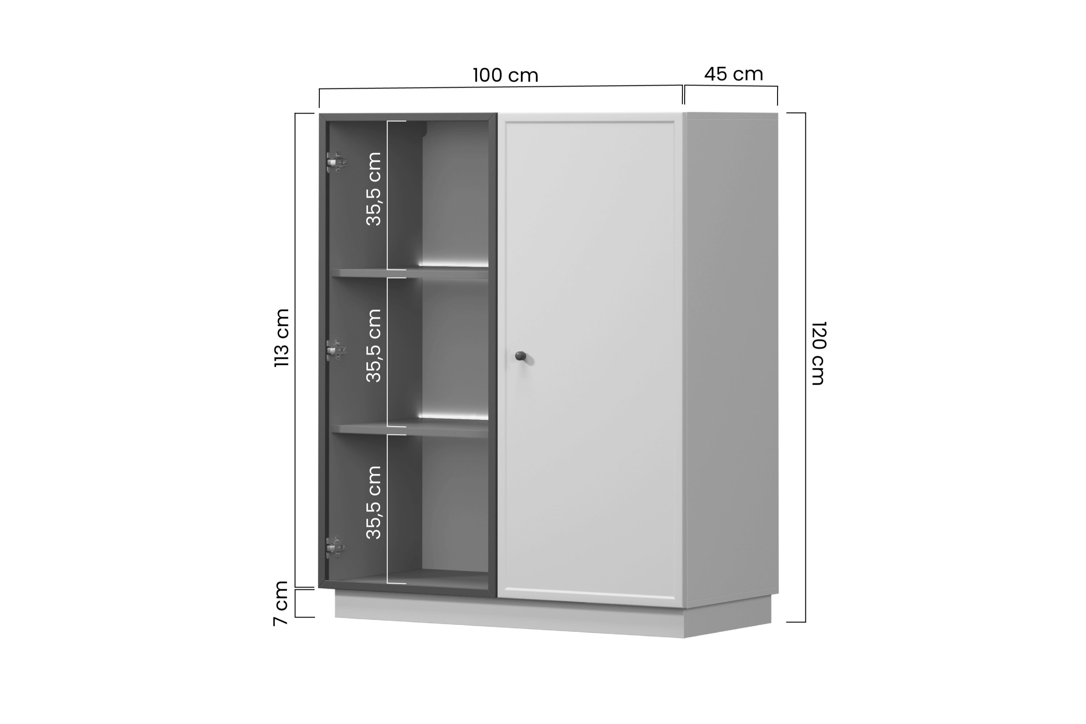 Vitrína Lorini 100 cm - kašmírová / černá úchytka Vitrína Lorini pro obývacího pokoje 100 cm - kašmír / černá uchwyt